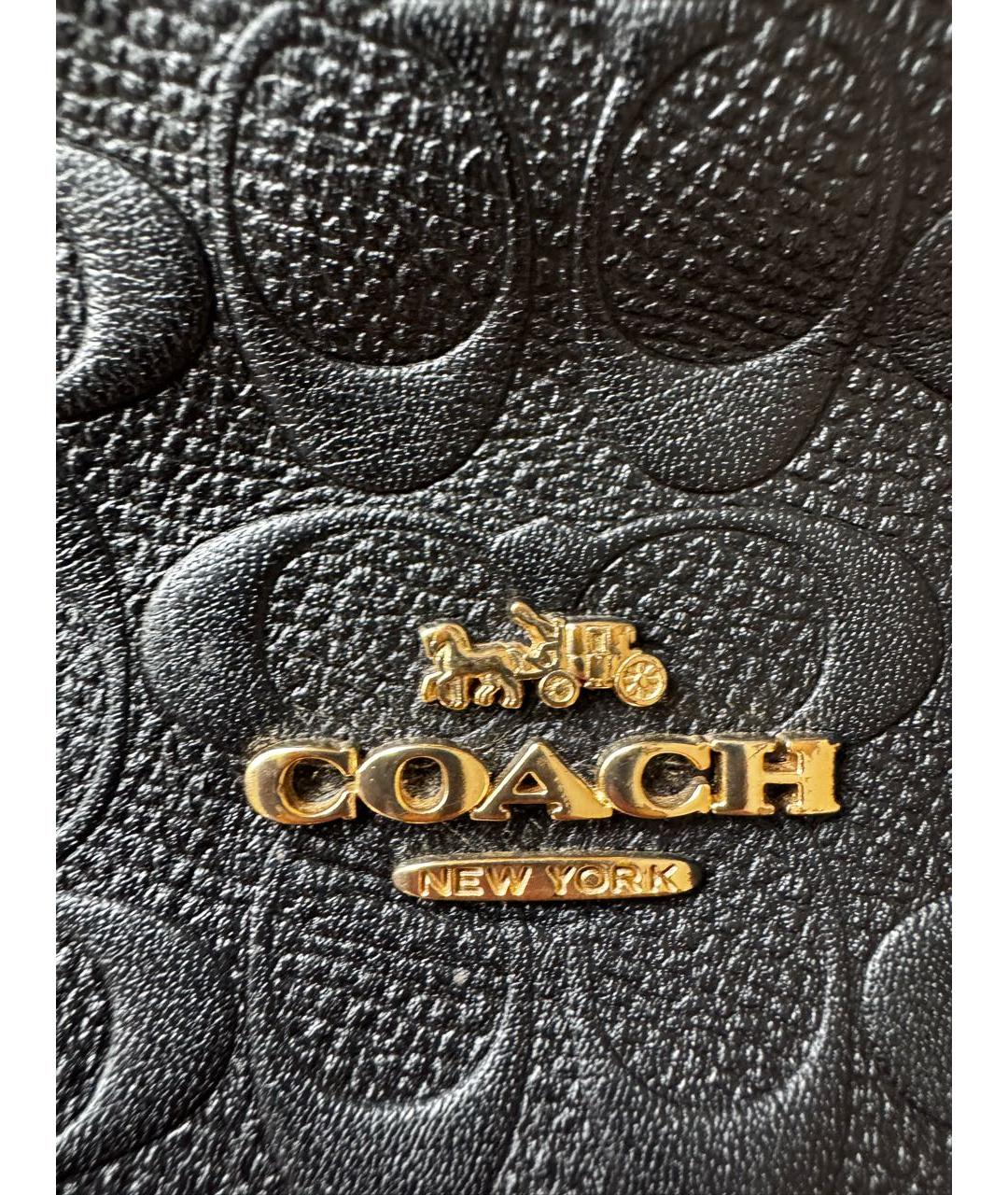 COACH Черный кожаный рюкзак, фото 7