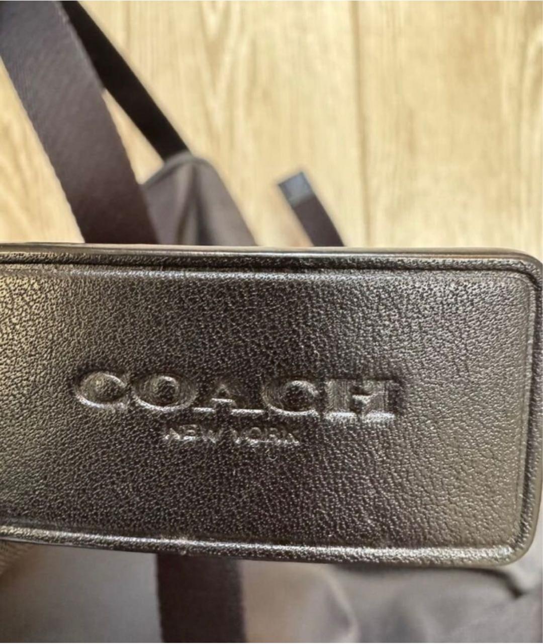 COACH Черный кожаный рюкзак, фото 8