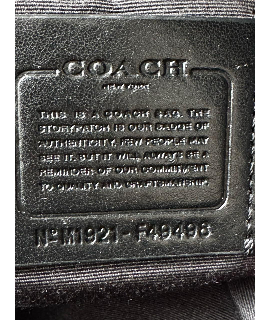 COACH Черный кожаный рюкзак, фото 5