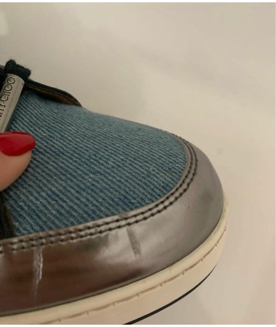 JIMMY CHOO Синие текстильные кеды, фото 5