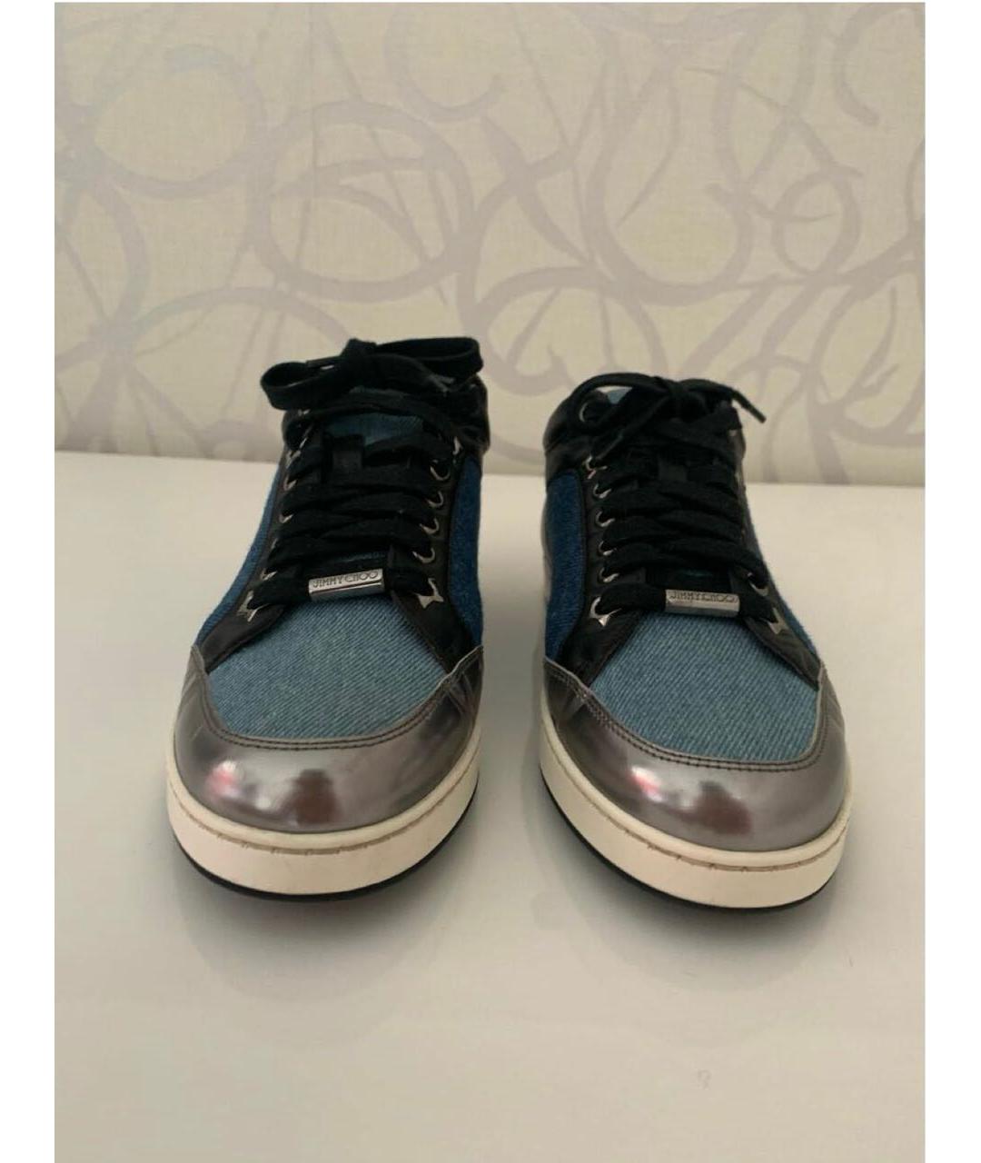 JIMMY CHOO Синие текстильные кеды, фото 4