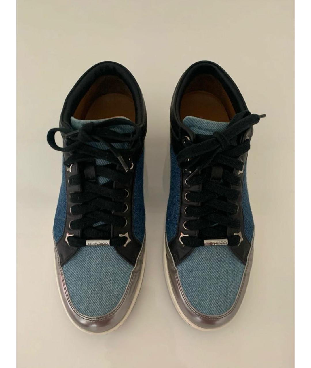 JIMMY CHOO Синие текстильные кеды, фото 2