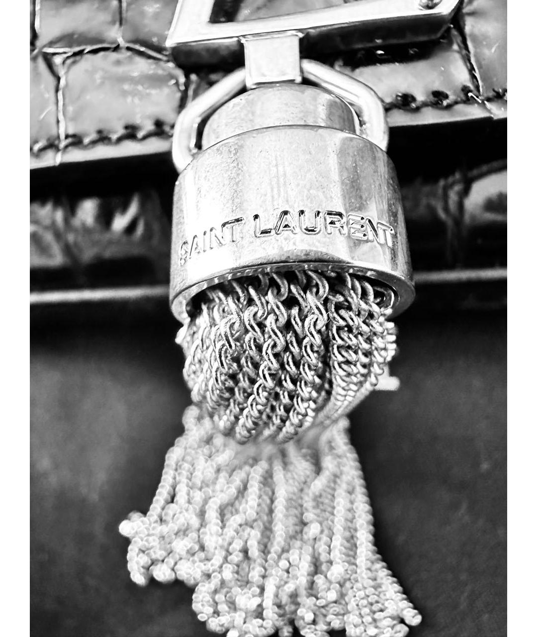 SAINT LAURENT Черная кожаная сумка через плечо, фото 8