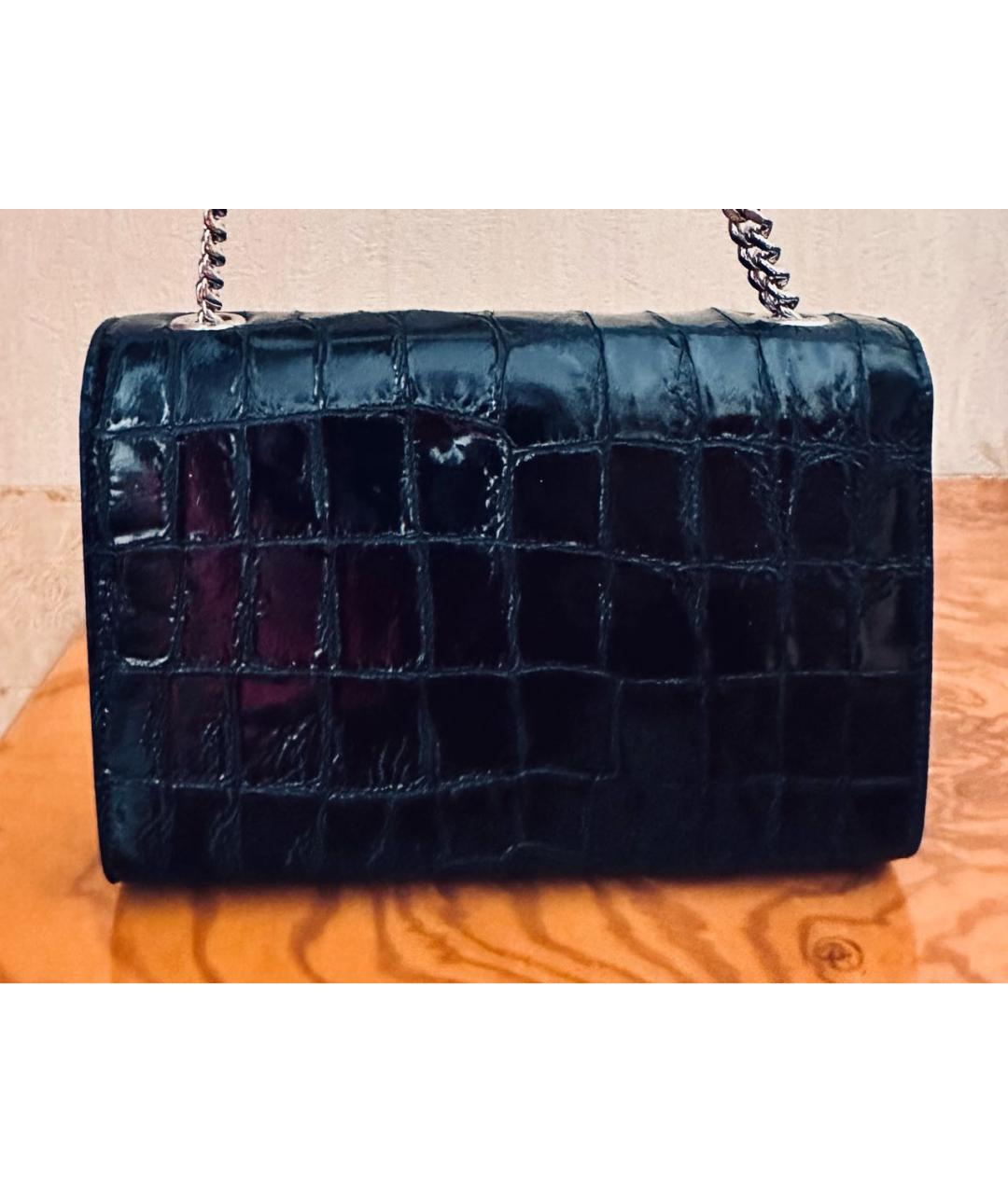 SAINT LAURENT Черная кожаная сумка через плечо, фото 3