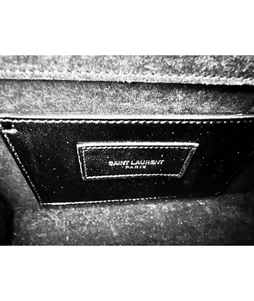 SAINT LAURENT Черная кожаная сумка через плечо, фото 5
