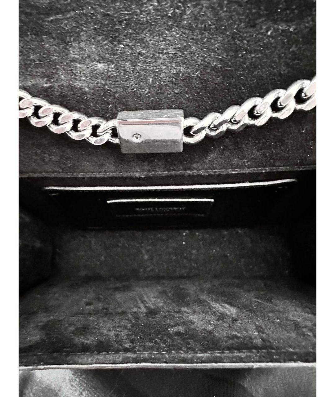 SAINT LAURENT Черная кожаная сумка через плечо, фото 4