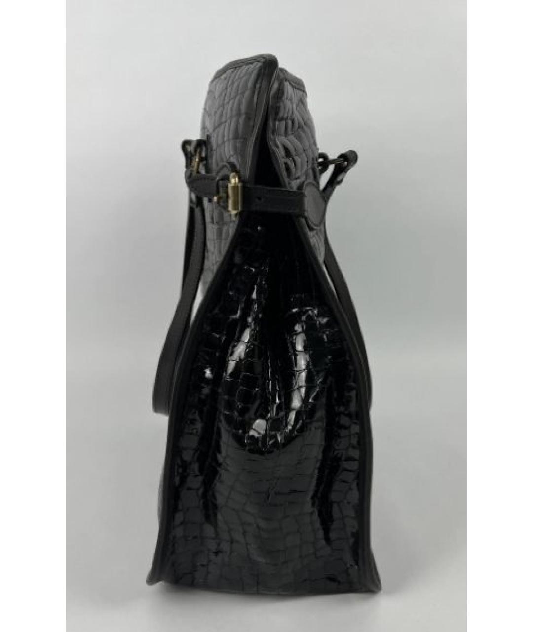 DSQUARED2 Черная сумка тоут из лакированной кожи, фото 2