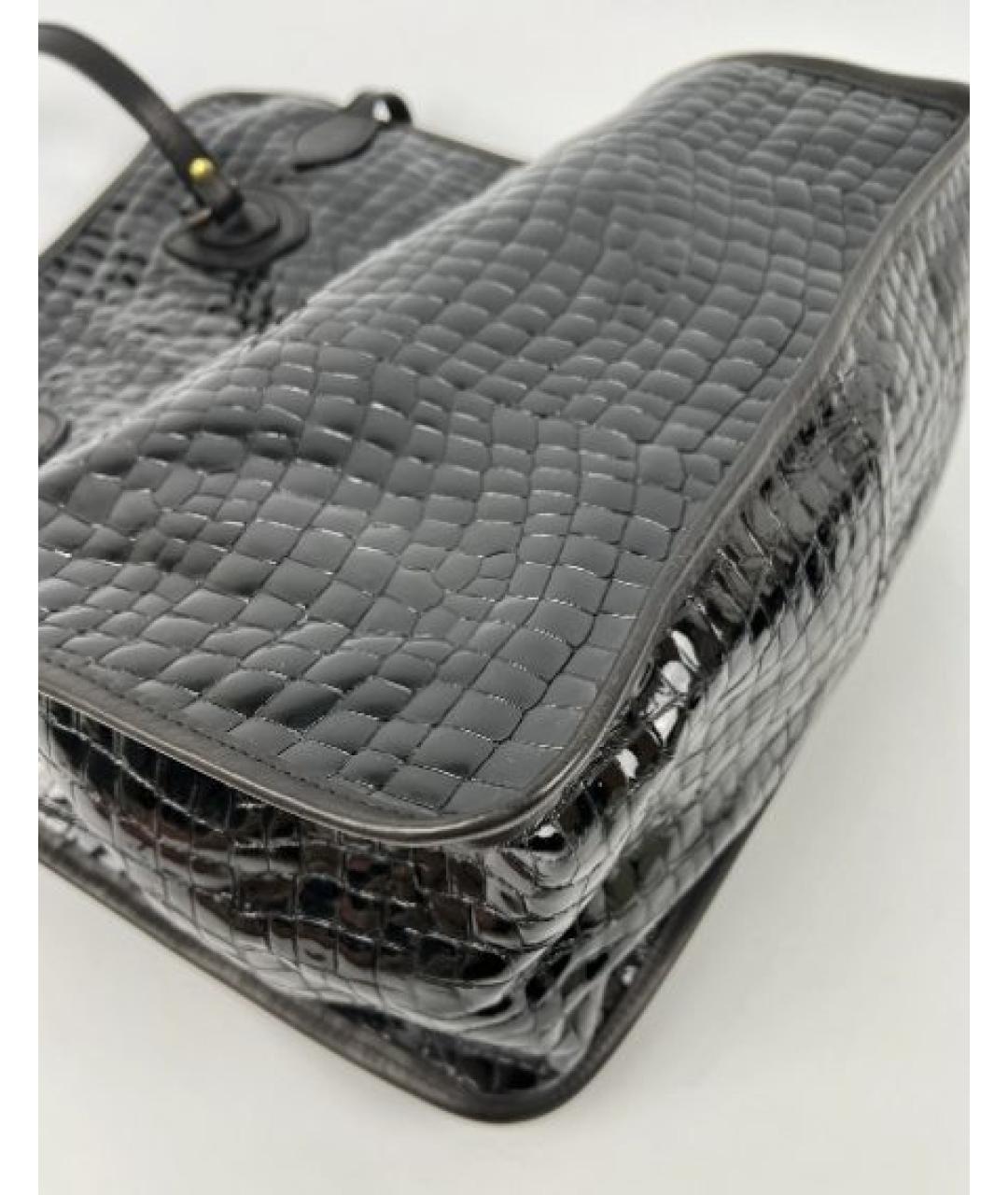 DSQUARED2 Черная сумка тоут из лакированной кожи, фото 5