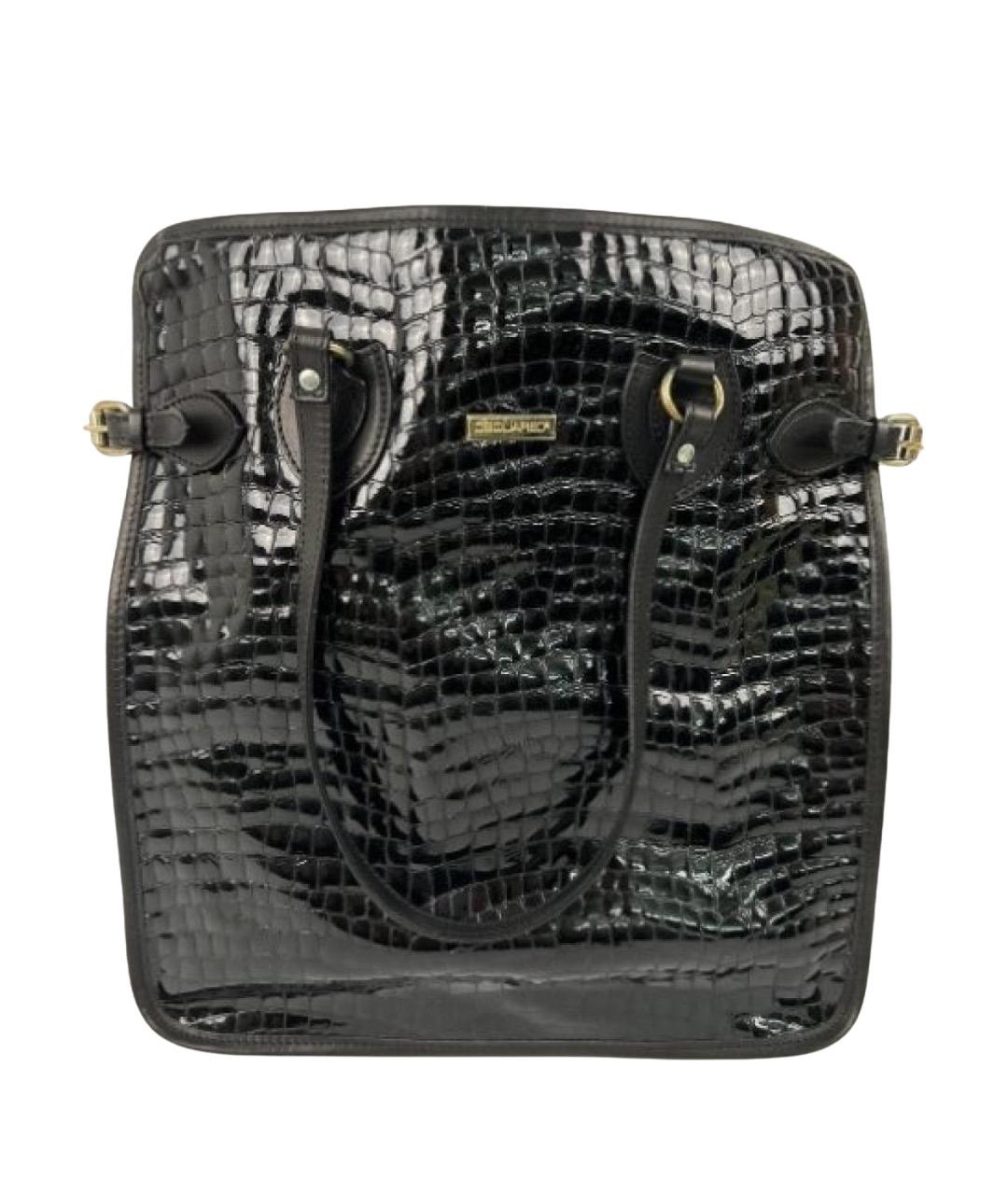DSQUARED2 Черная сумка тоут из лакированной кожи, фото 1