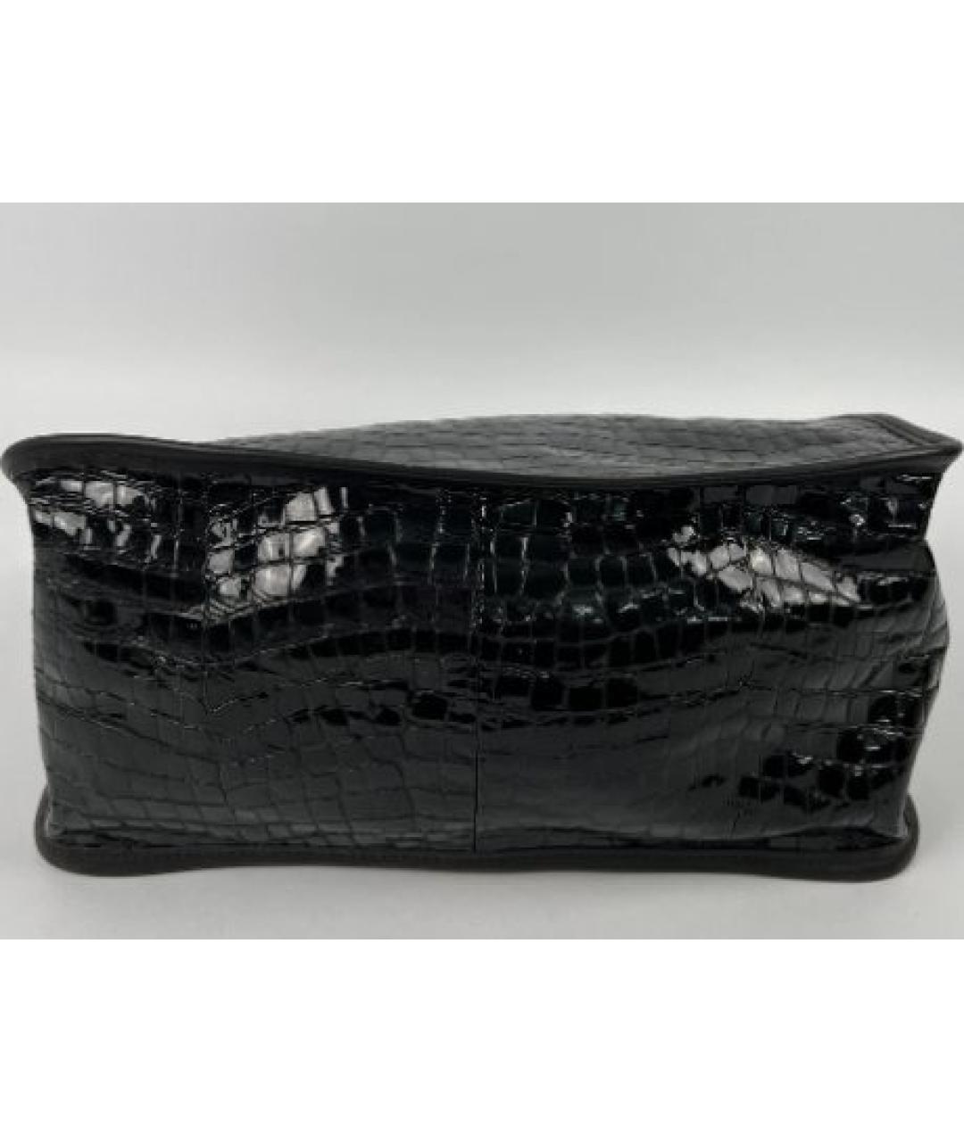 DSQUARED2 Черная сумка тоут из лакированной кожи, фото 3