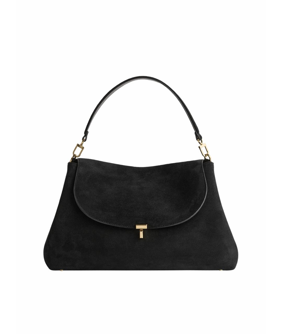 TOTEME Черная замшевая сумка с короткими ручками, фото 1
