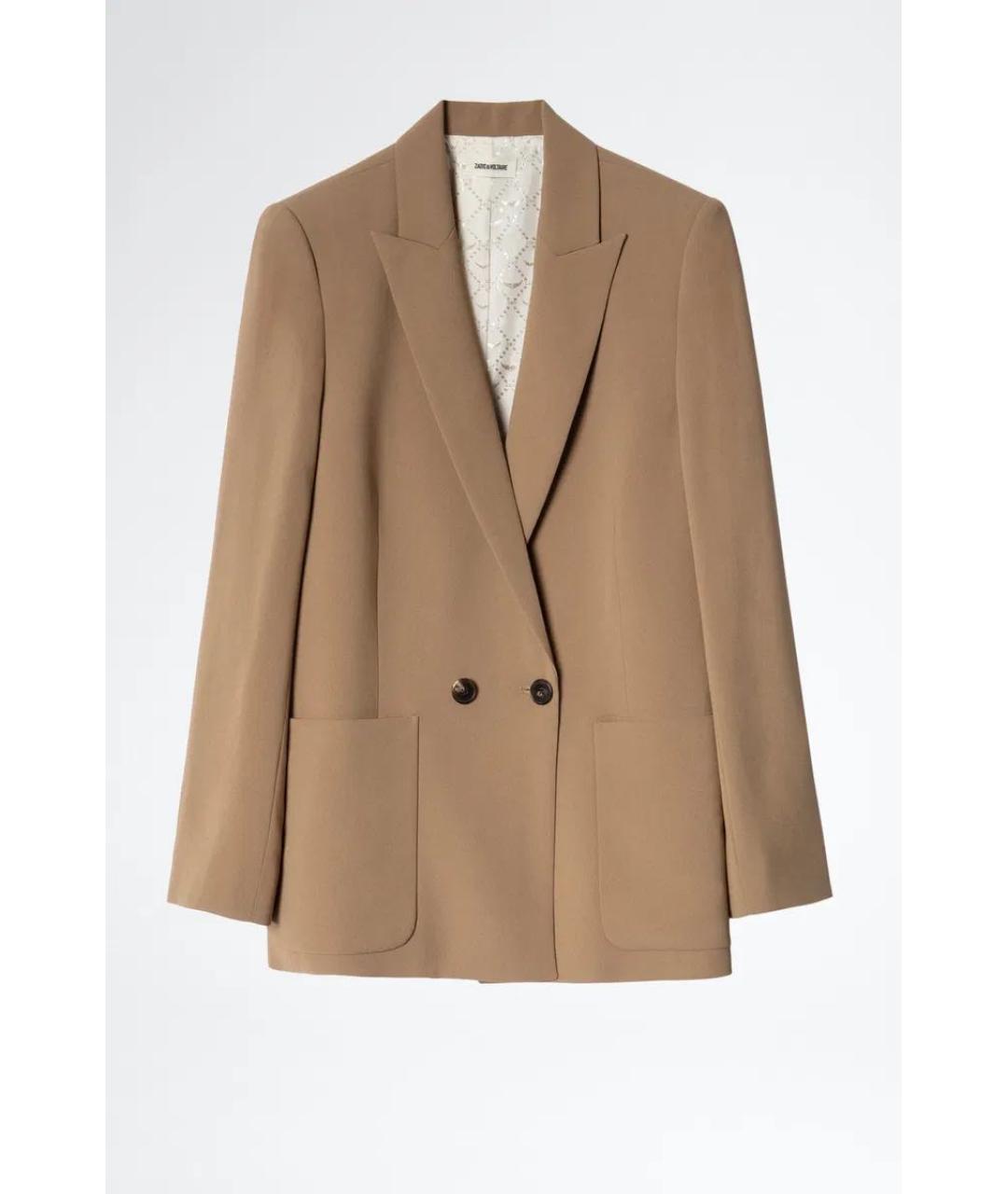 ZADIG & VOLTAIRE Коричневый шелковый жакет/пиджак, фото 2