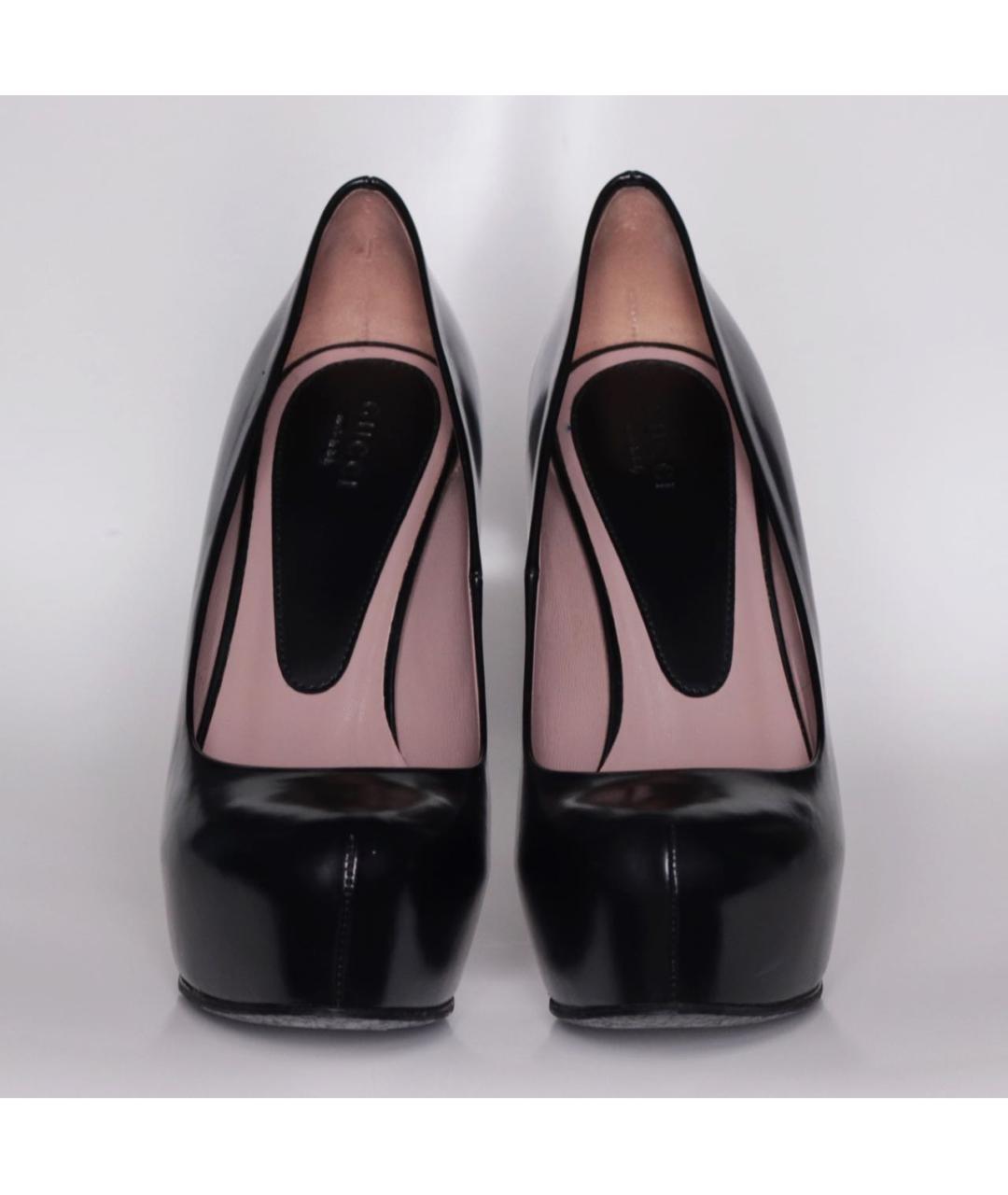 GUCCI Черные кожаные туфли, фото 2