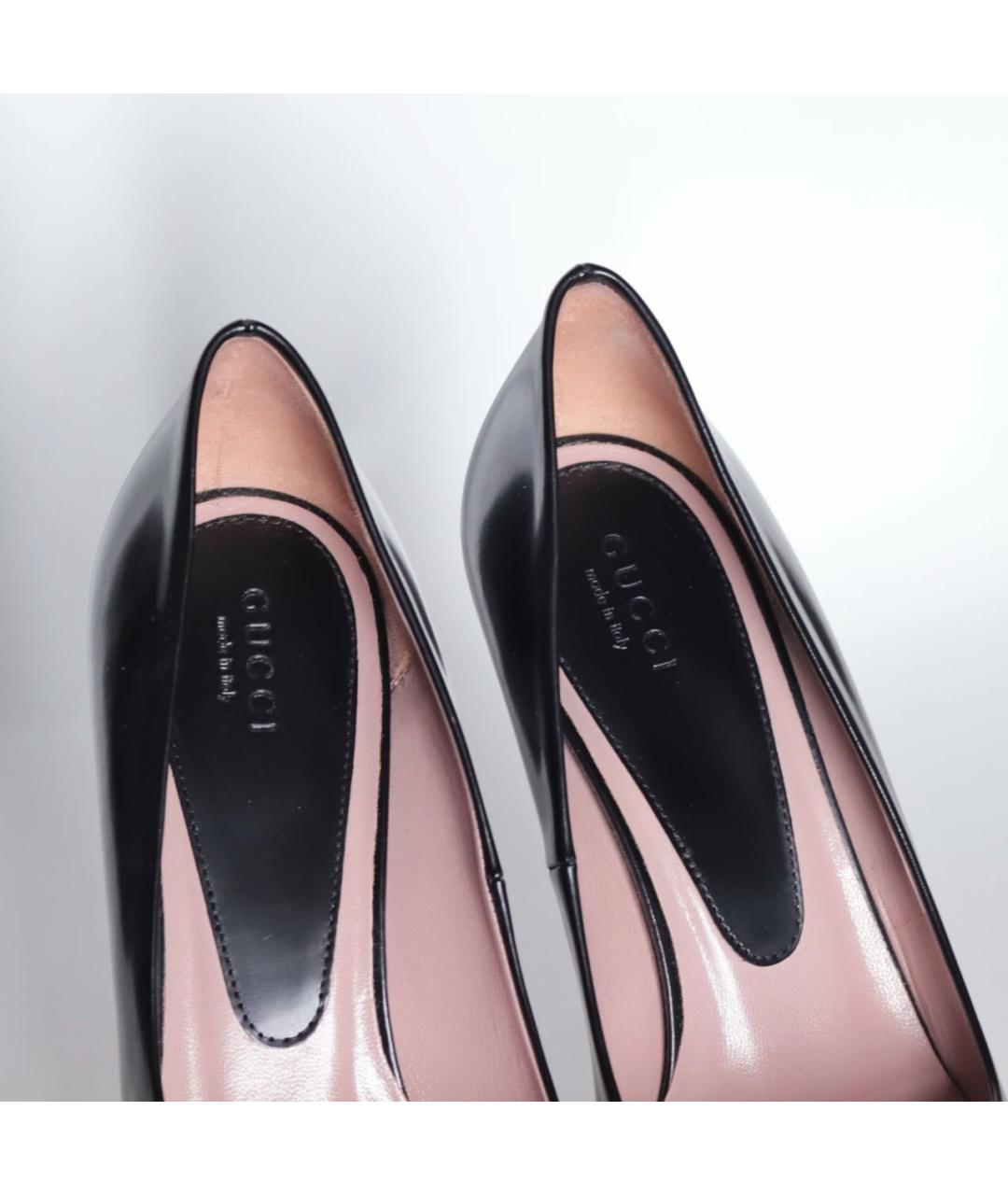 GUCCI Черные кожаные туфли, фото 3