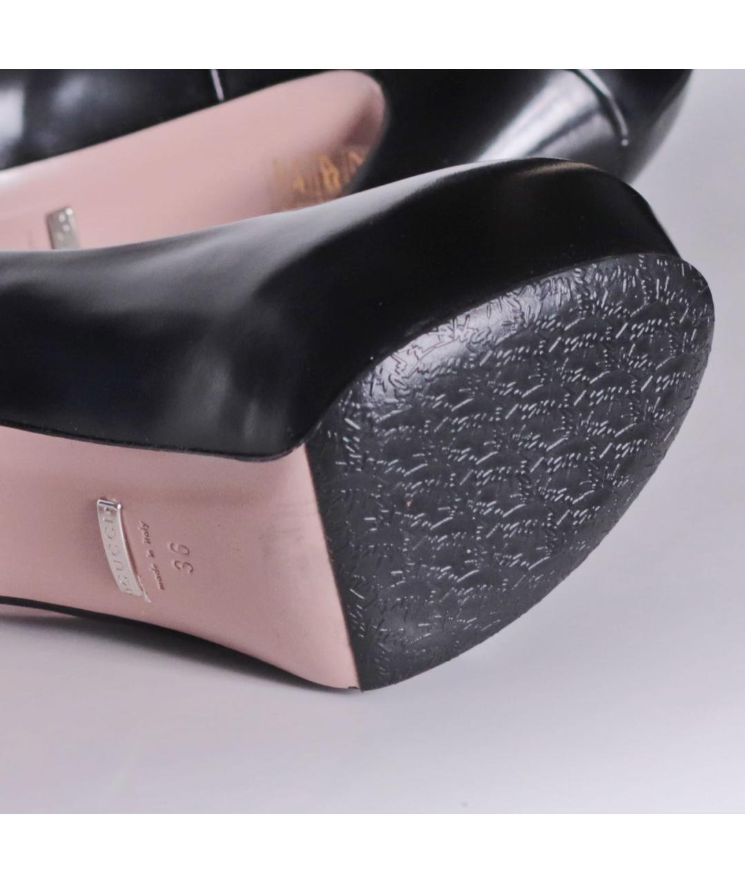 GUCCI Черные кожаные туфли, фото 6