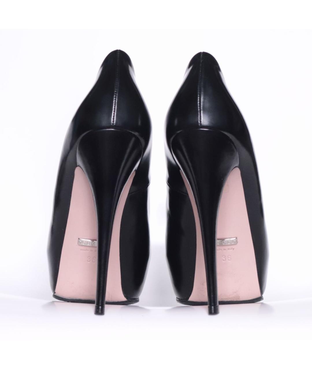 GUCCI Черные кожаные туфли, фото 4