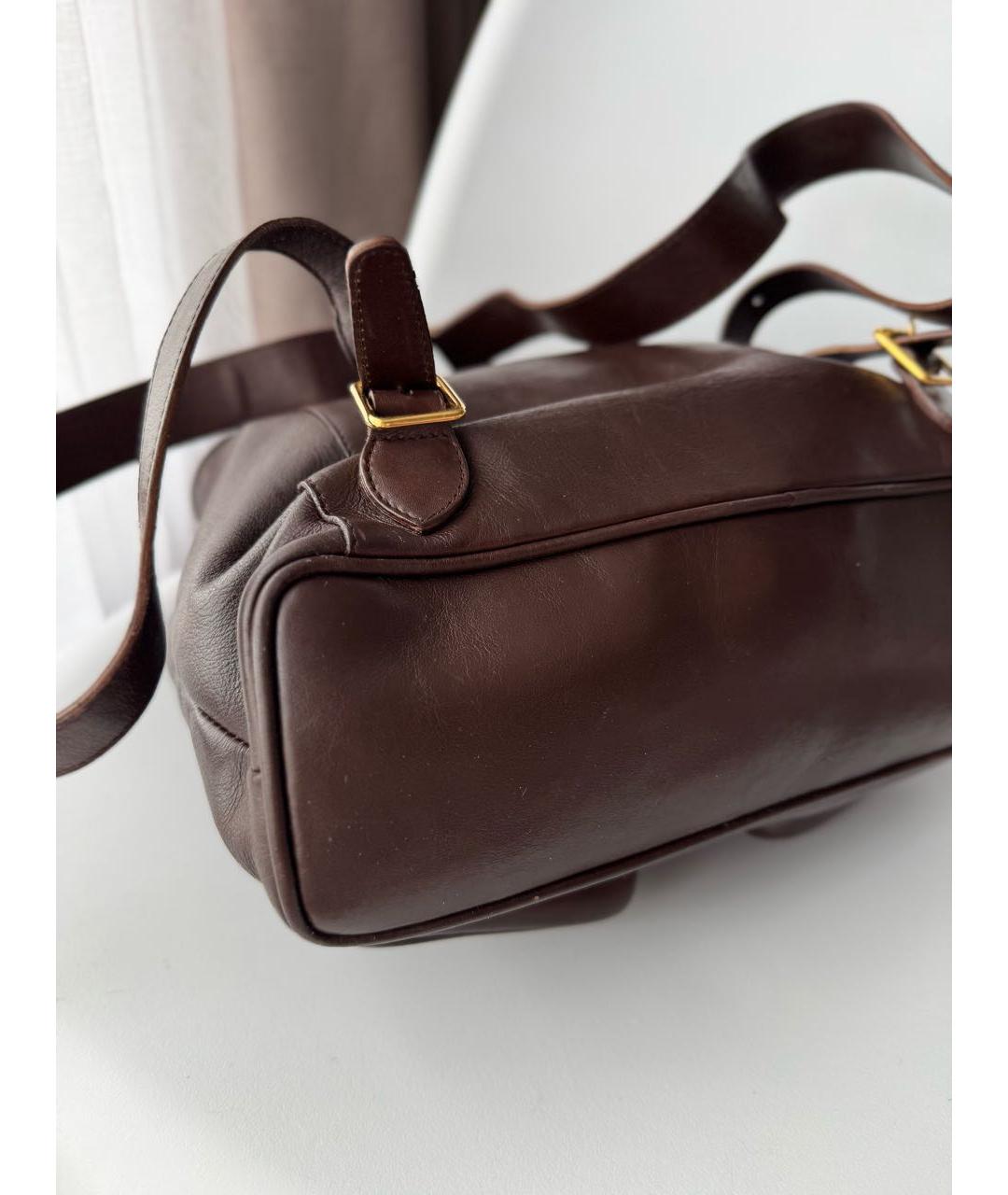 GUCCI Коричневый кожаный рюкзак, фото 5