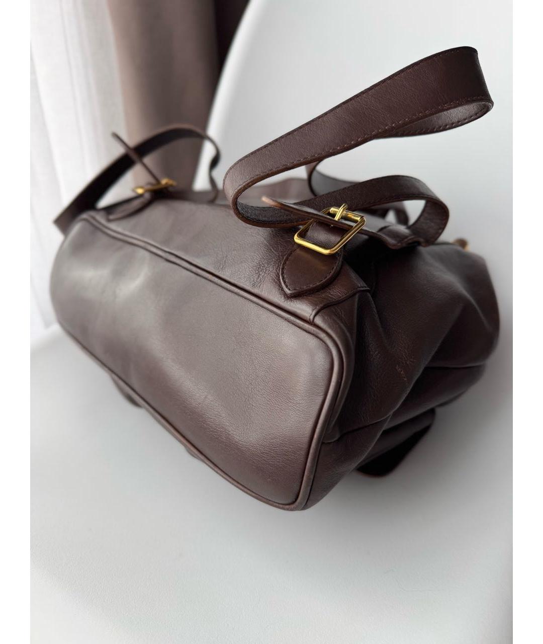 GUCCI Коричневый кожаный рюкзак, фото 6