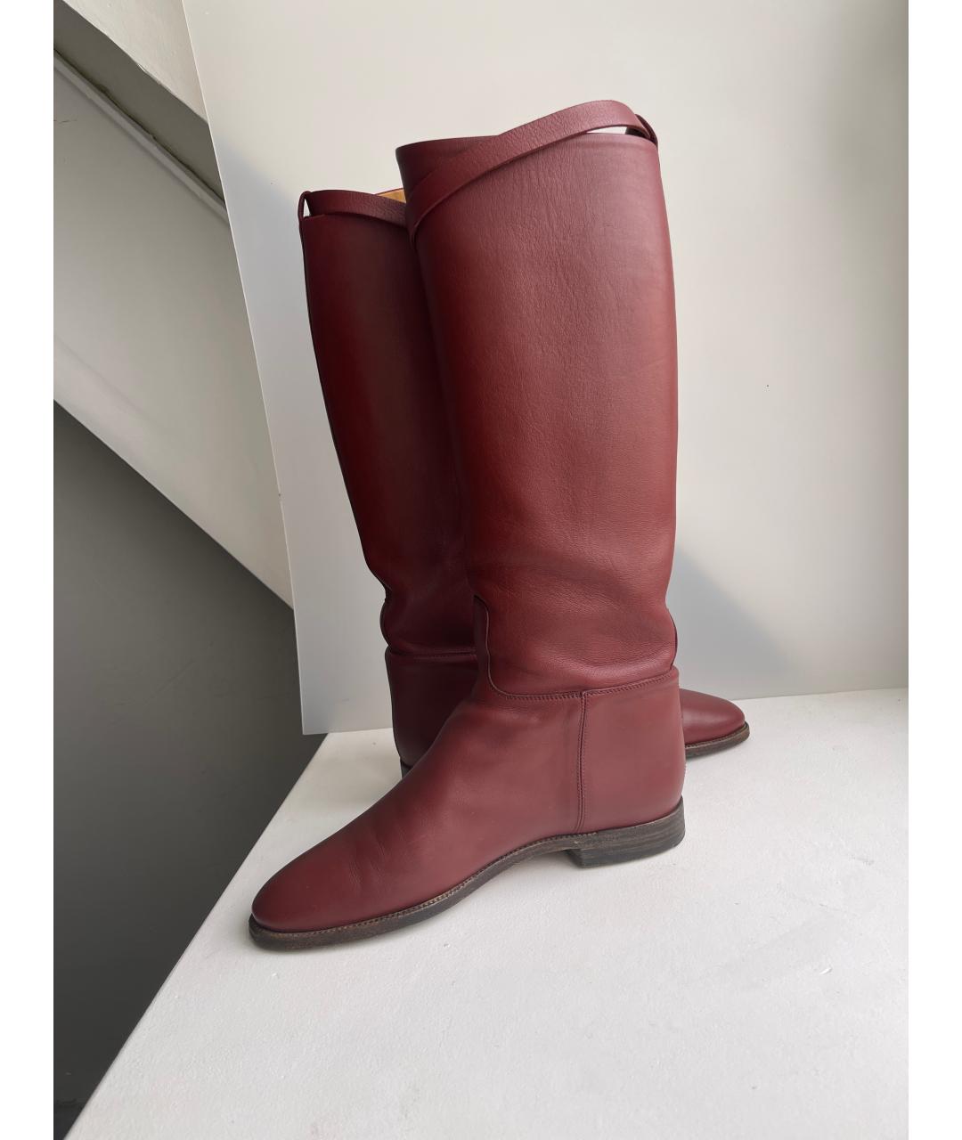 HERMES Коричневые кожаные сапоги, фото 7