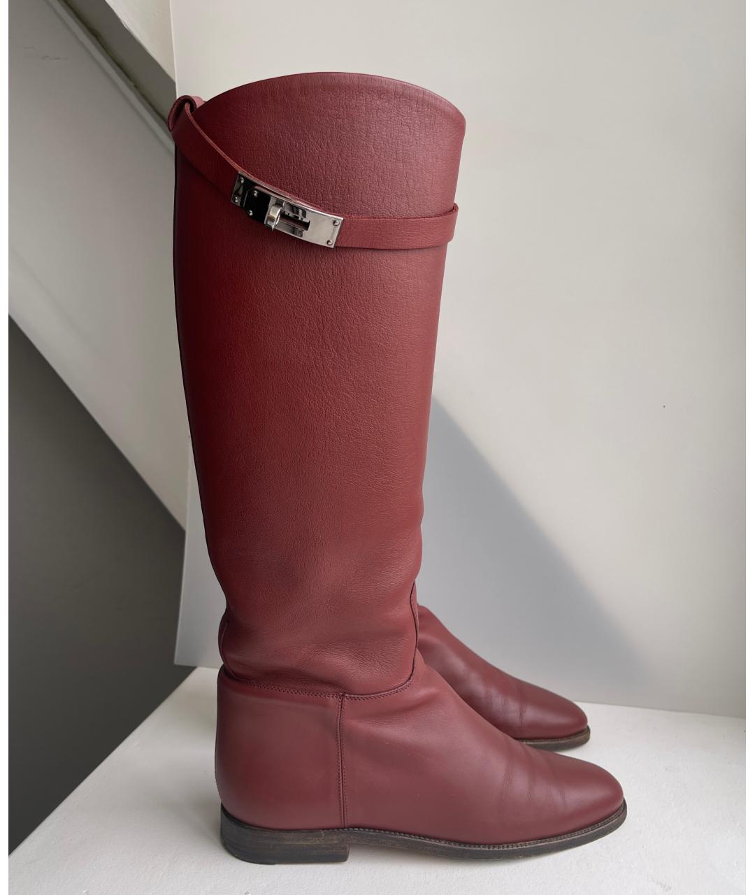 HERMES Коричневые кожаные сапоги, фото 6