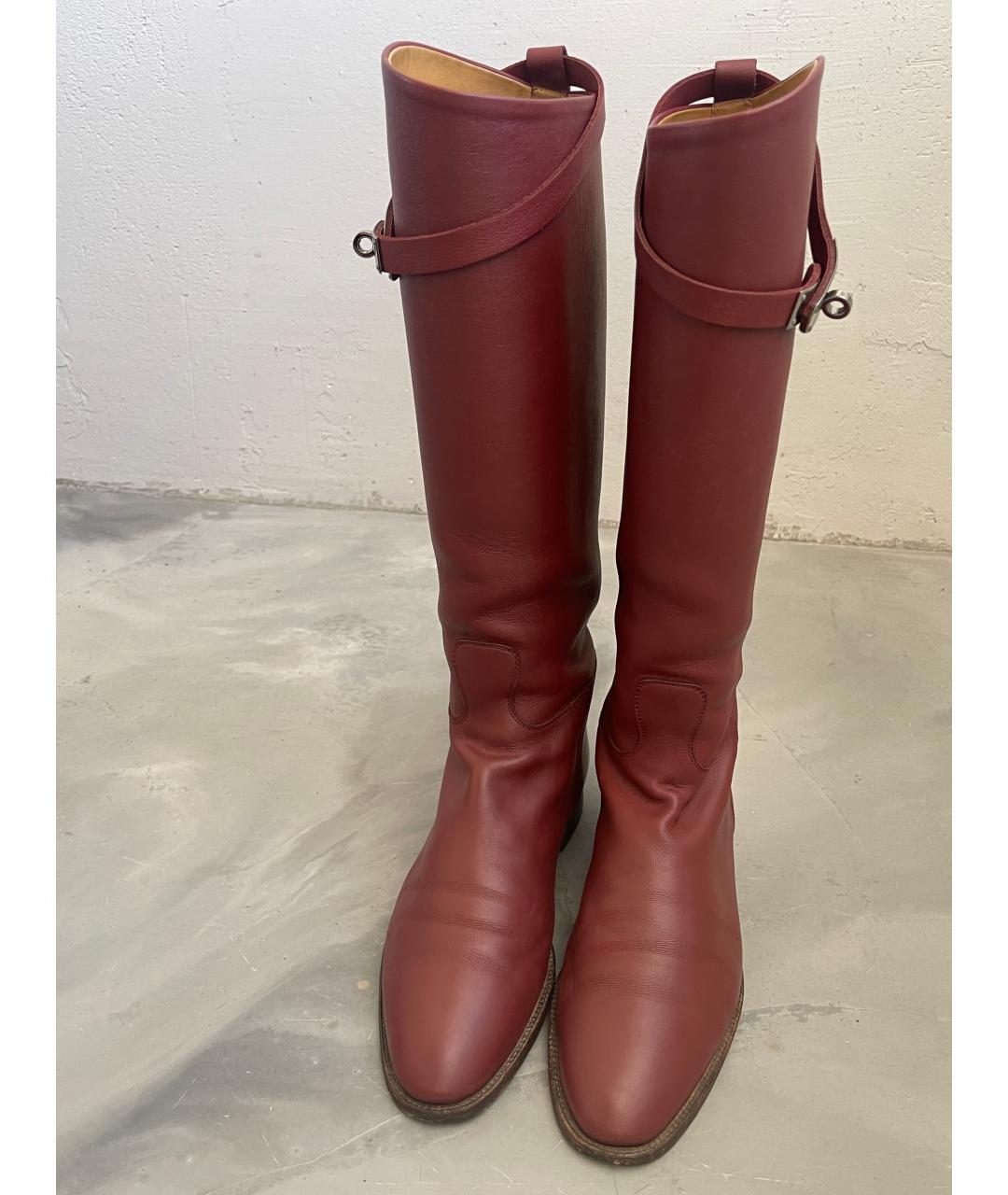 HERMES Коричневые кожаные сапоги, фото 5