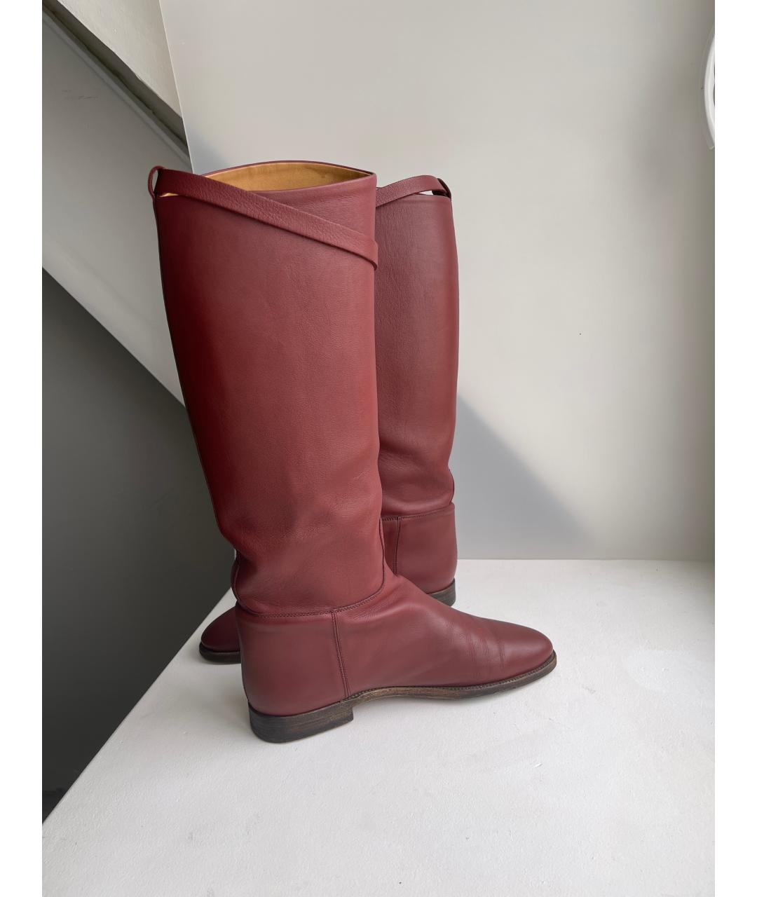 HERMES Коричневые кожаные сапоги, фото 8
