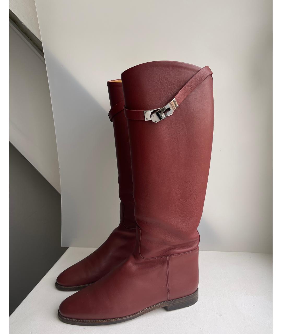 HERMES Коричневые кожаные сапоги, фото 2