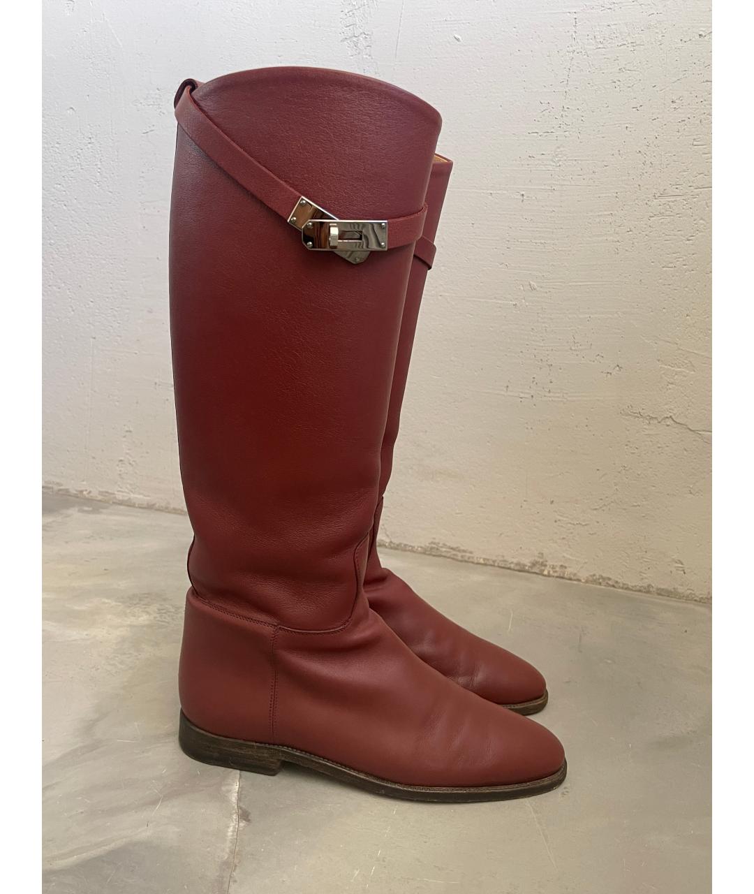 HERMES Коричневые кожаные сапоги, фото 3