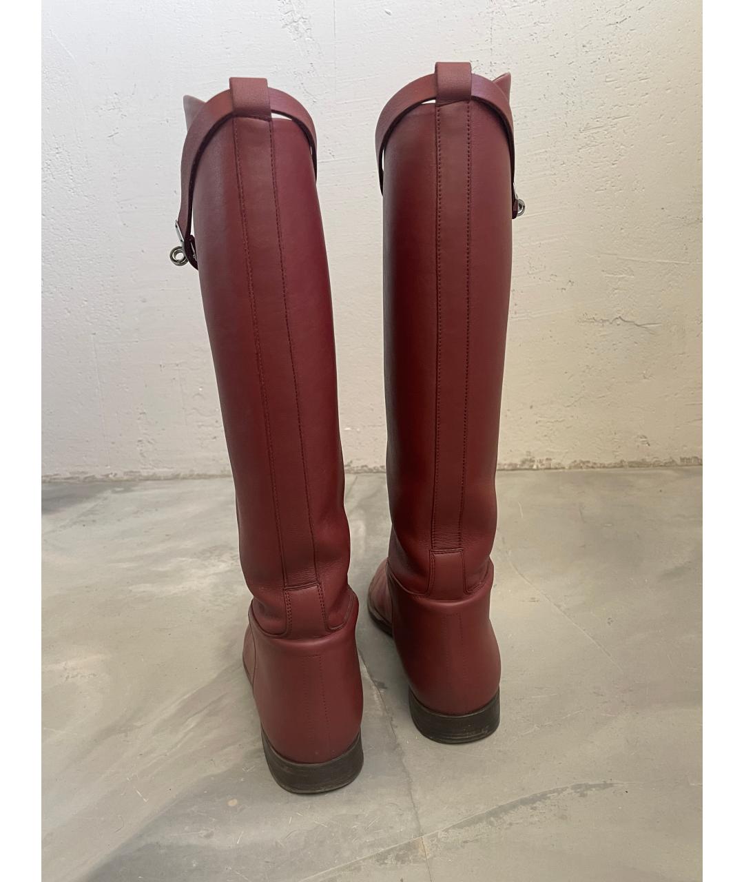 HERMES Коричневые кожаные сапоги, фото 4