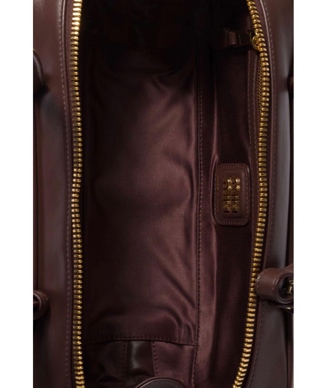 MIU MIU Коричневая кожаная сумка с короткими ручками, фото 4