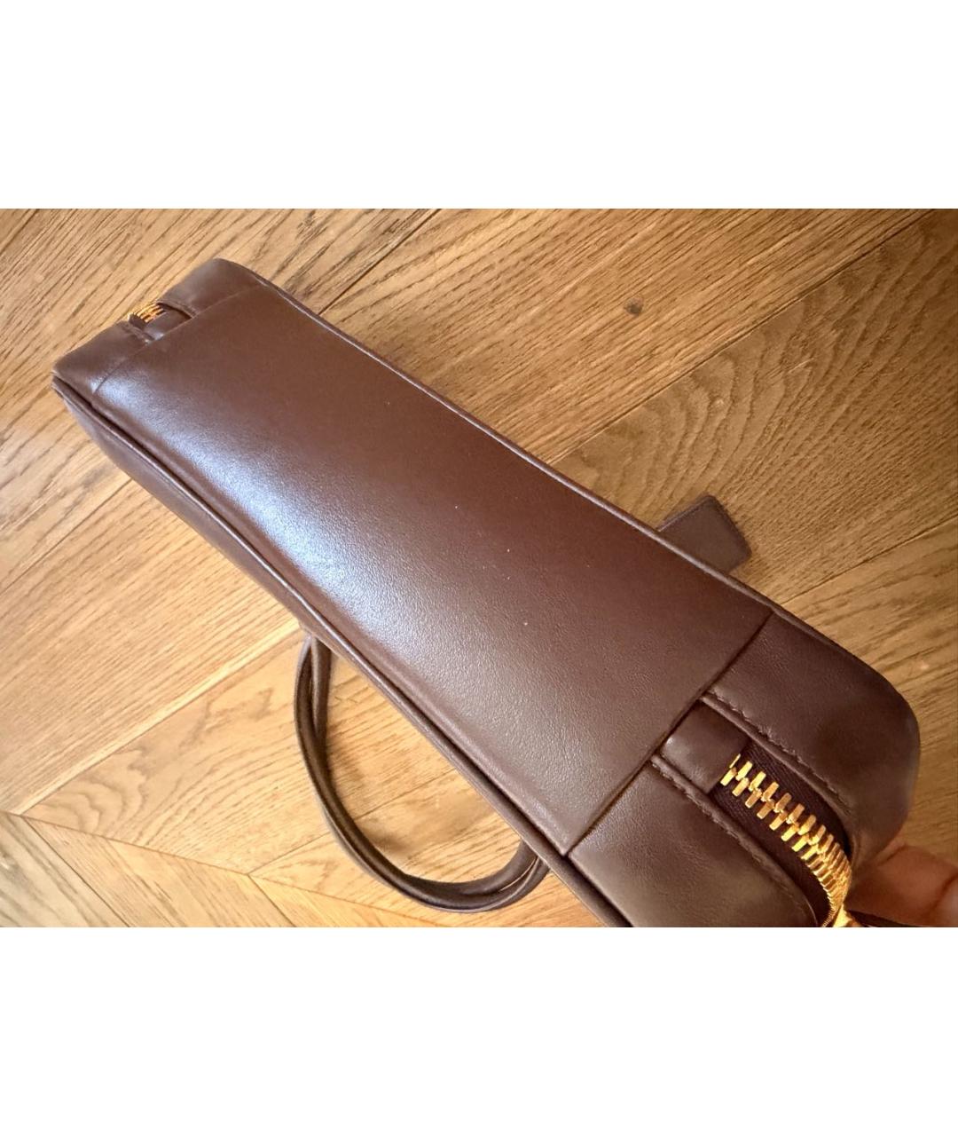 MIU MIU Коричневая кожаная сумка с короткими ручками, фото 7