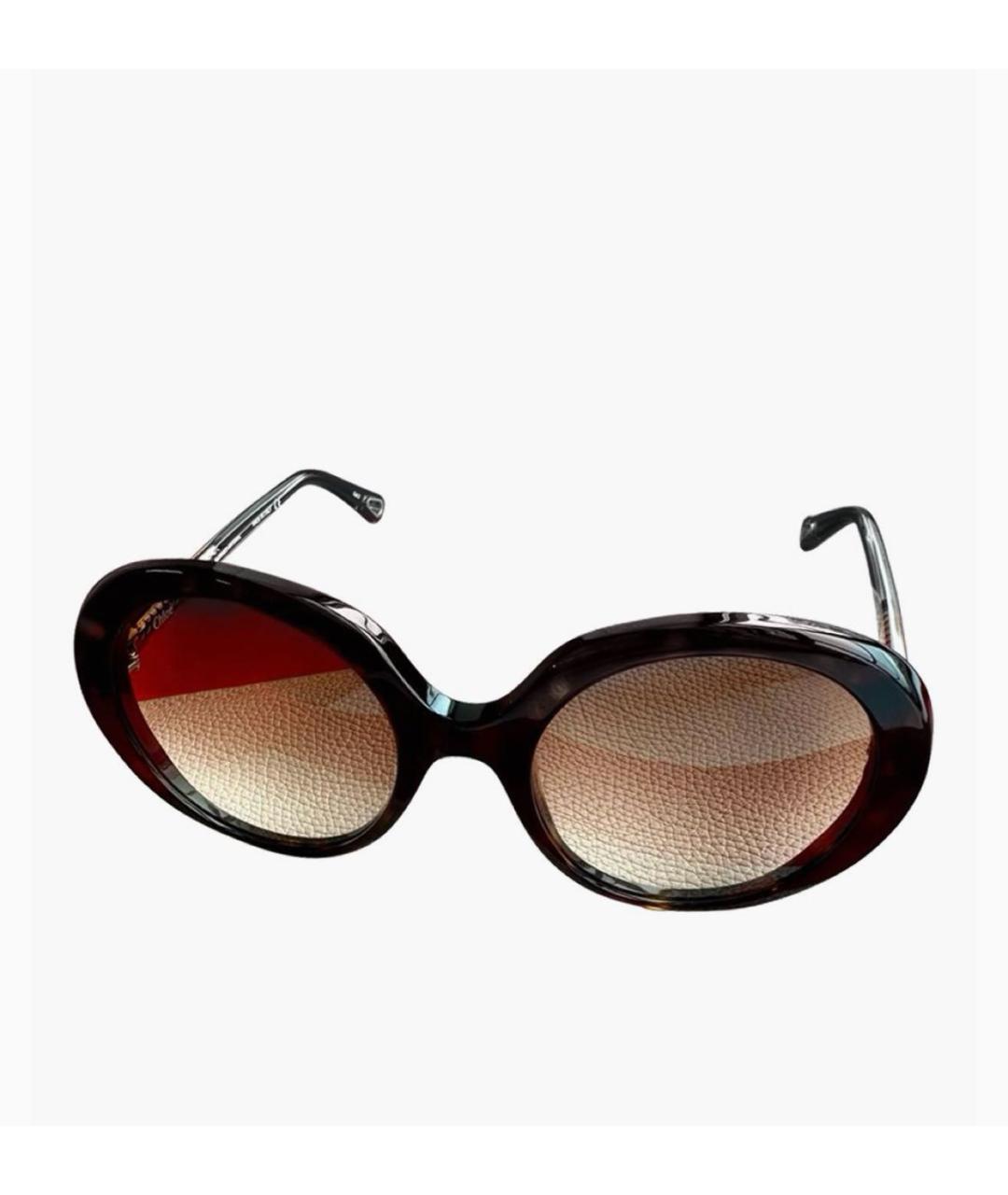 CHLOE Коричневые пластиковые солнцезащитные очки, фото 5