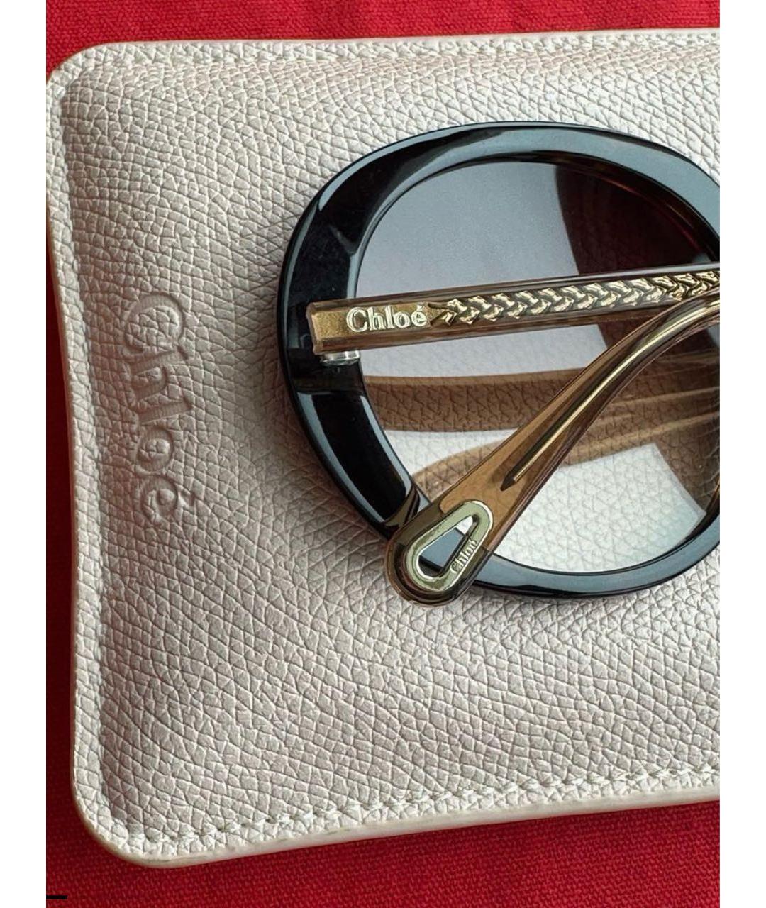 CHLOE Коричневые пластиковые солнцезащитные очки, фото 4