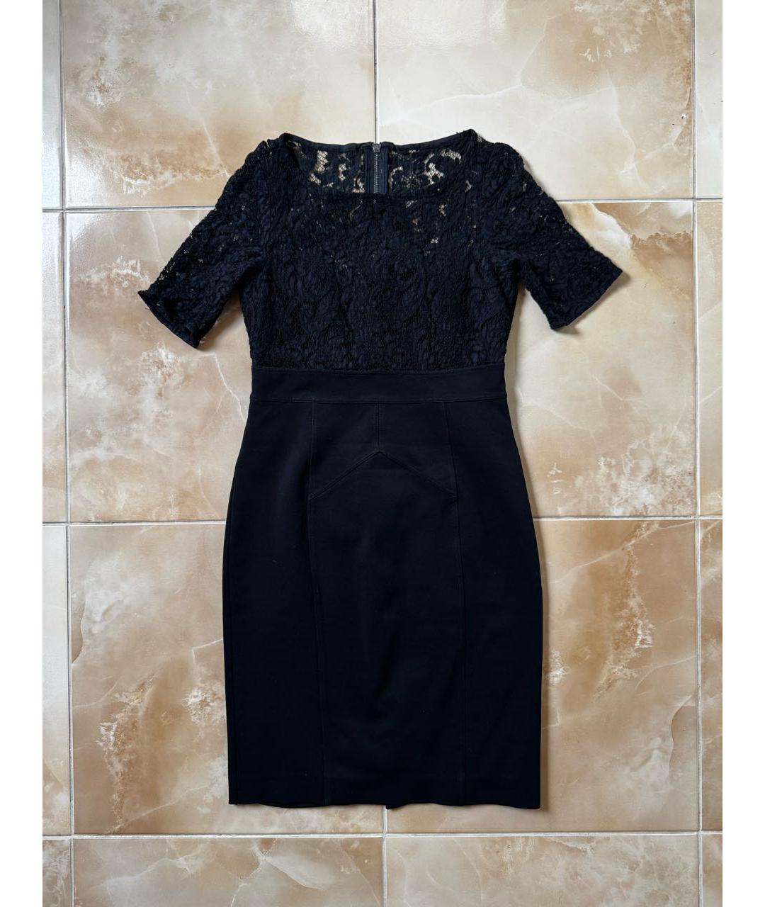 BURBERRY Черное хлопковое коктейльное платье, фото 8