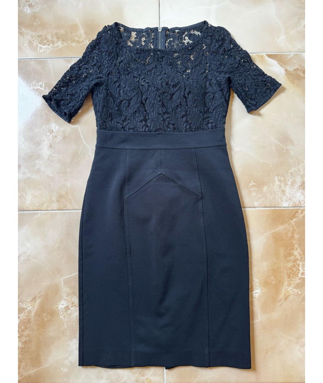 BURBERRY Черное хлопковое коктейльное платье, фото 7