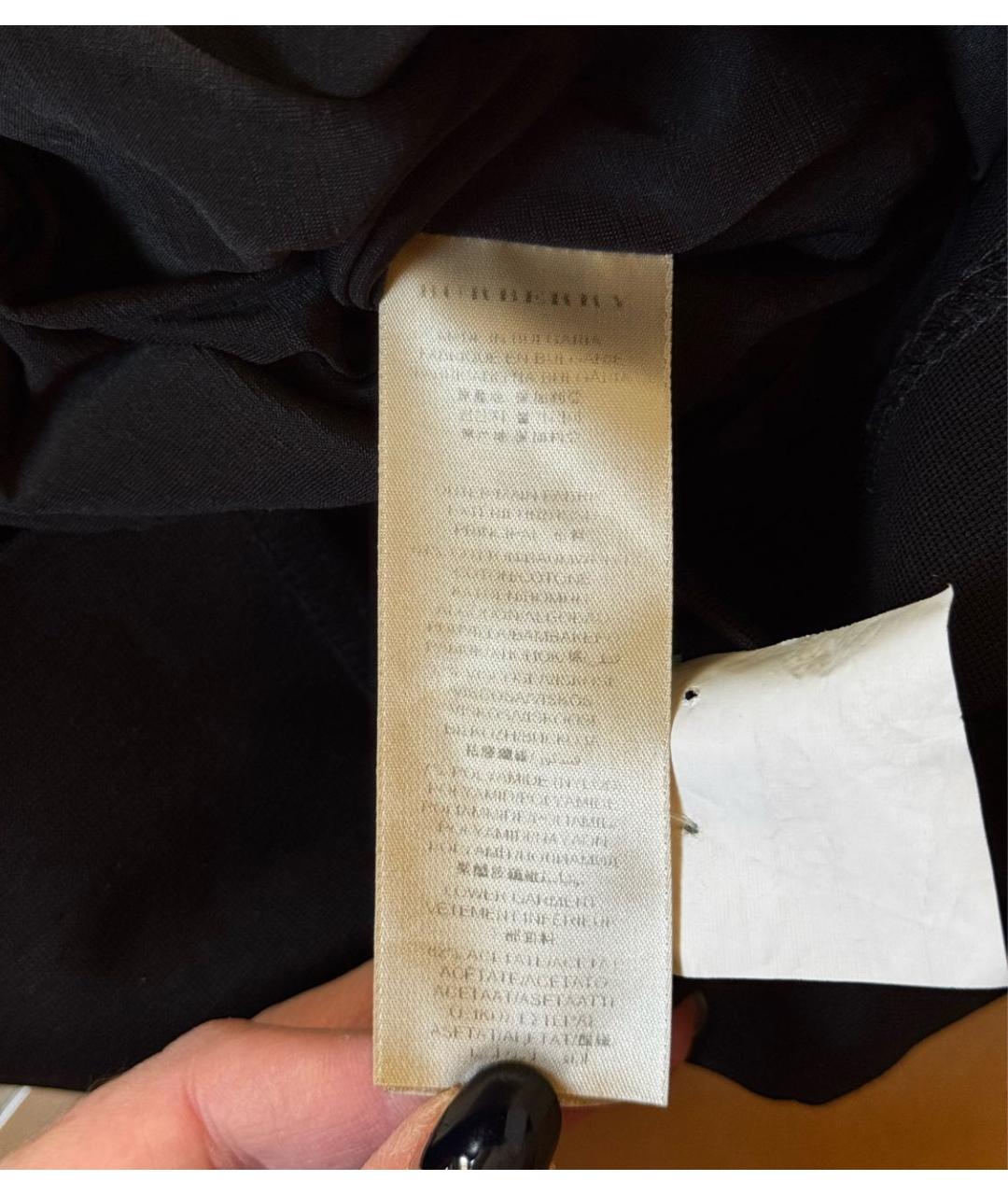 BURBERRY Черное хлопковое коктейльное платье, фото 6