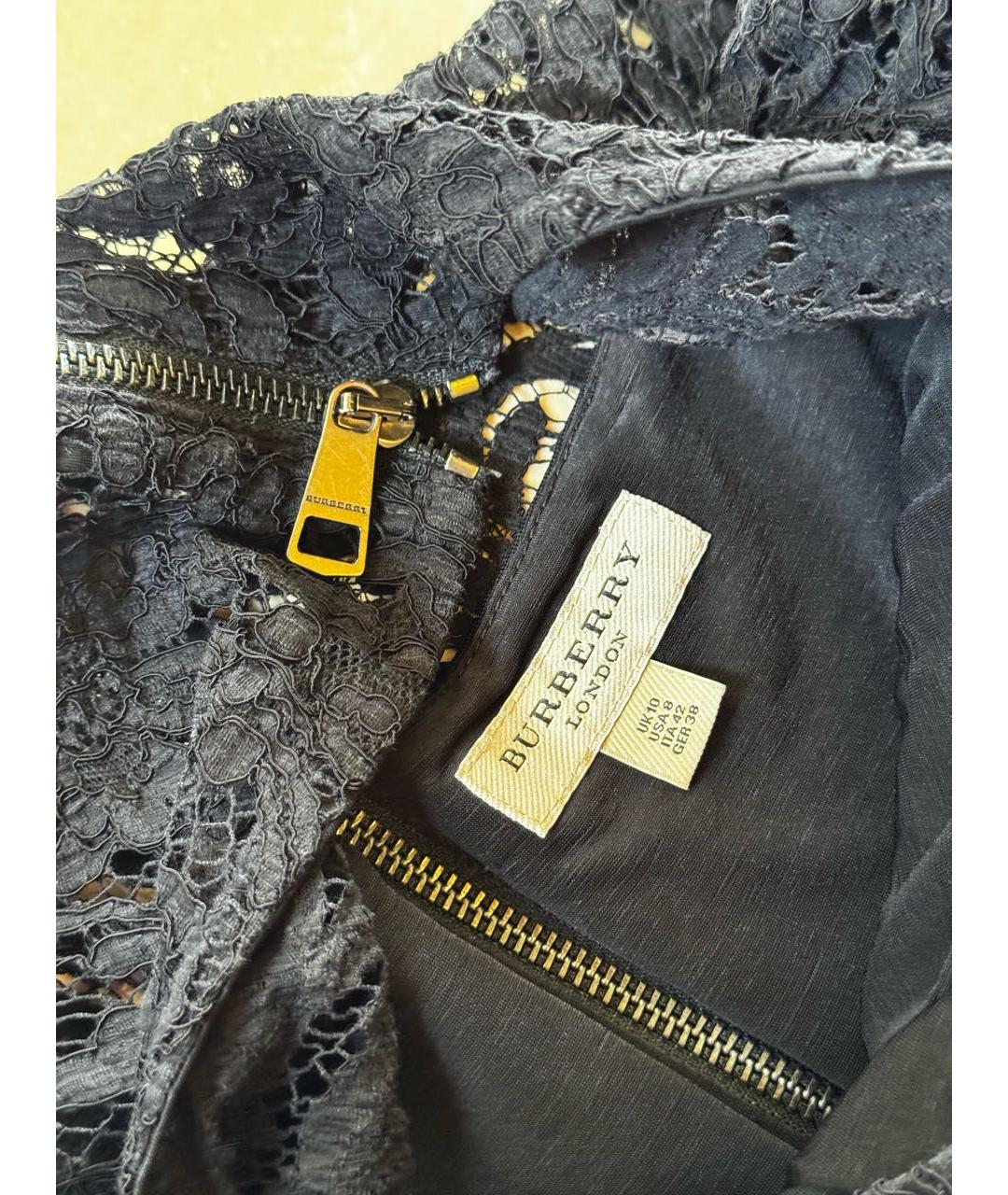 BURBERRY Черное хлопковое коктейльное платье, фото 4