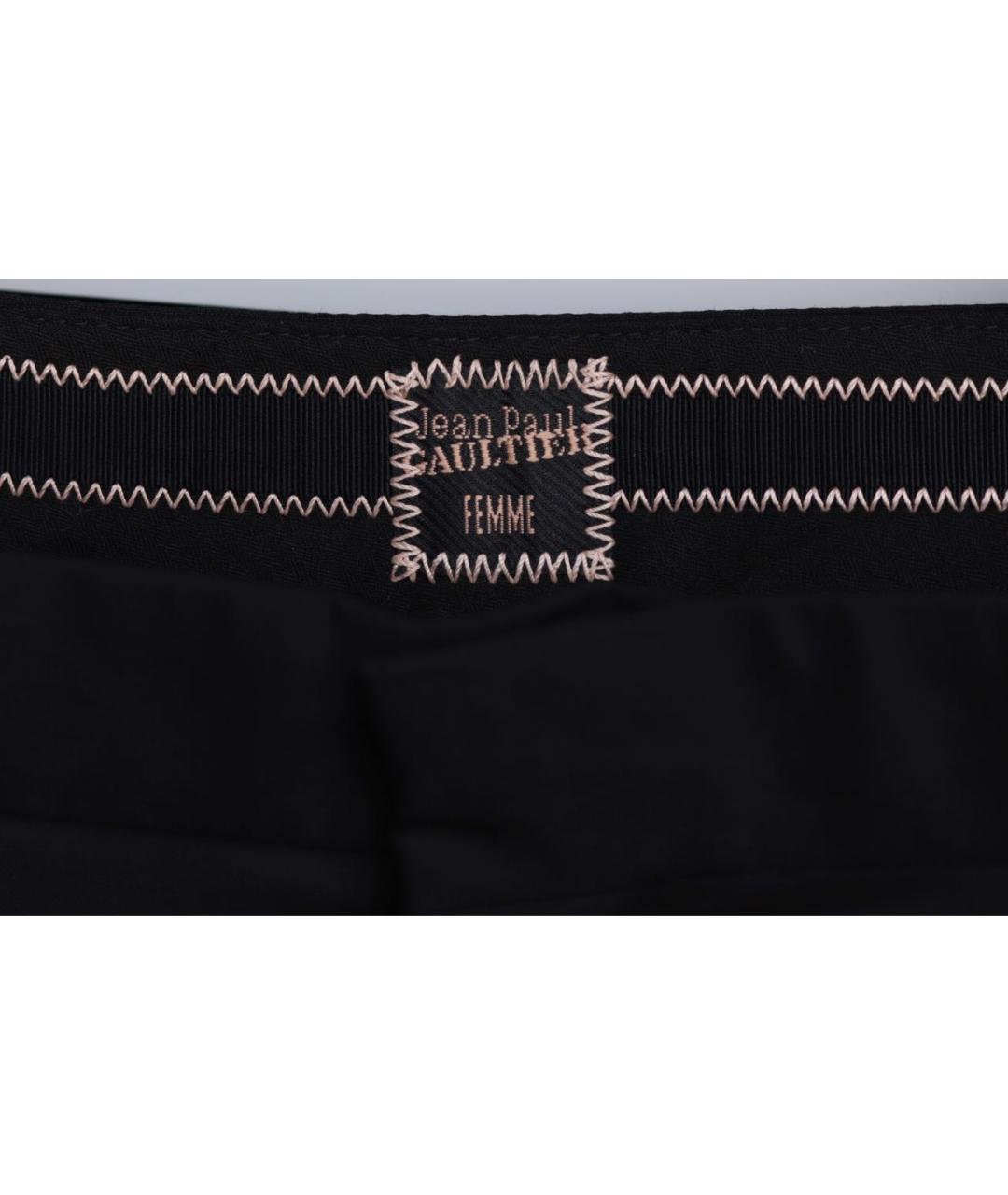 JEAN PAUL GAULTIER Черные шерстяные прямые брюки, фото 3