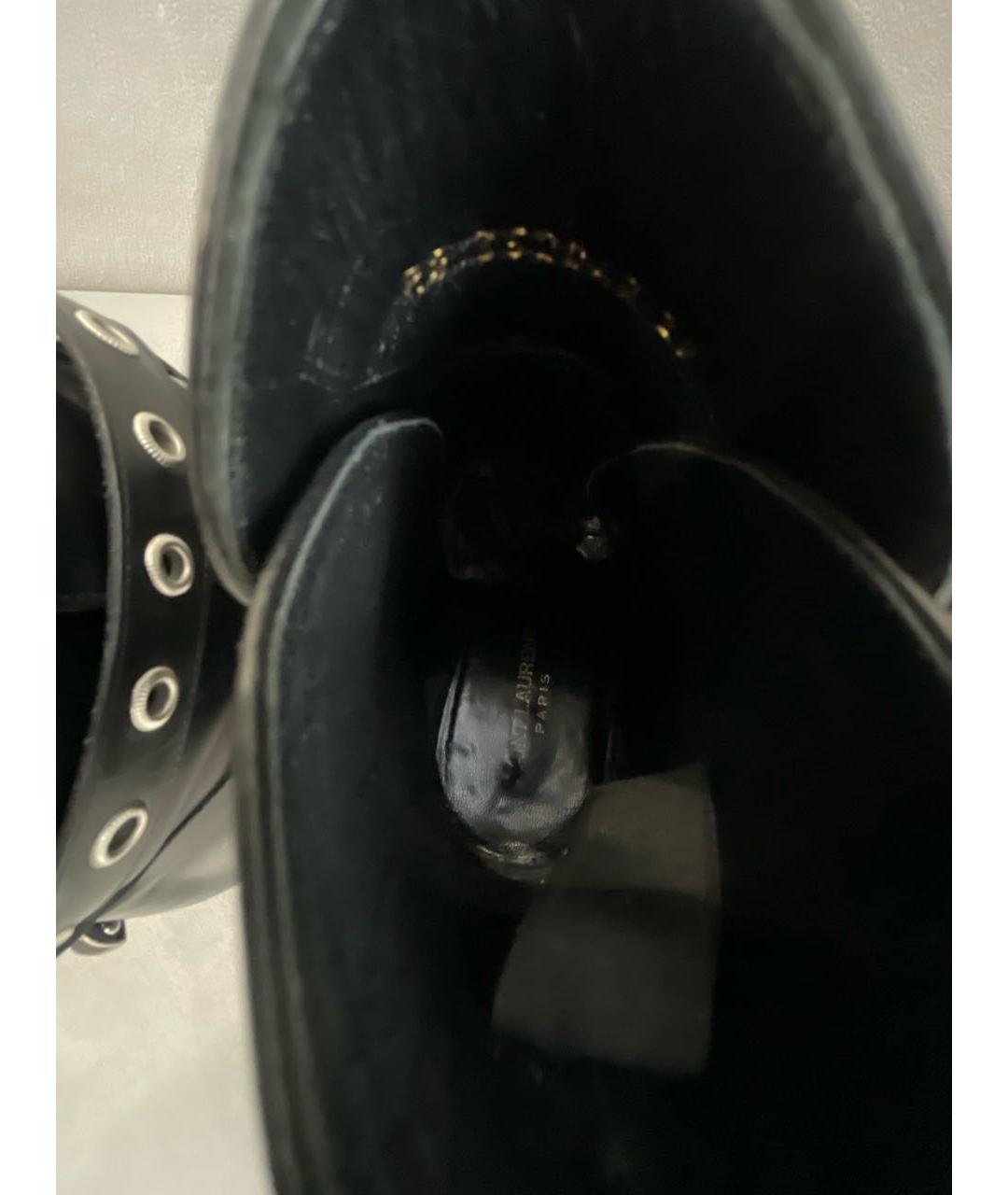 SAINT LAURENT Черные кожаные ботинки, фото 6