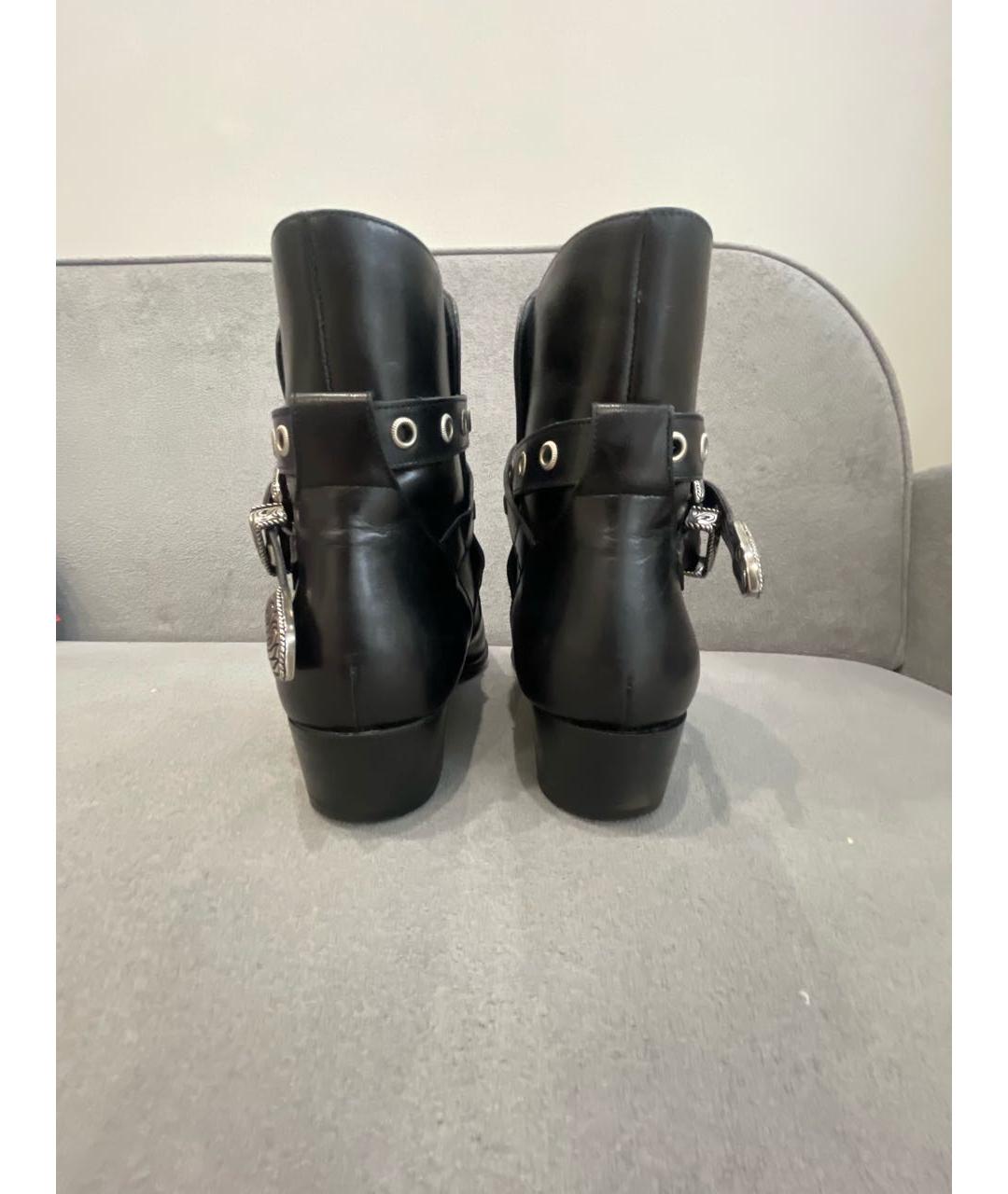 SAINT LAURENT Черные кожаные ботинки, фото 4