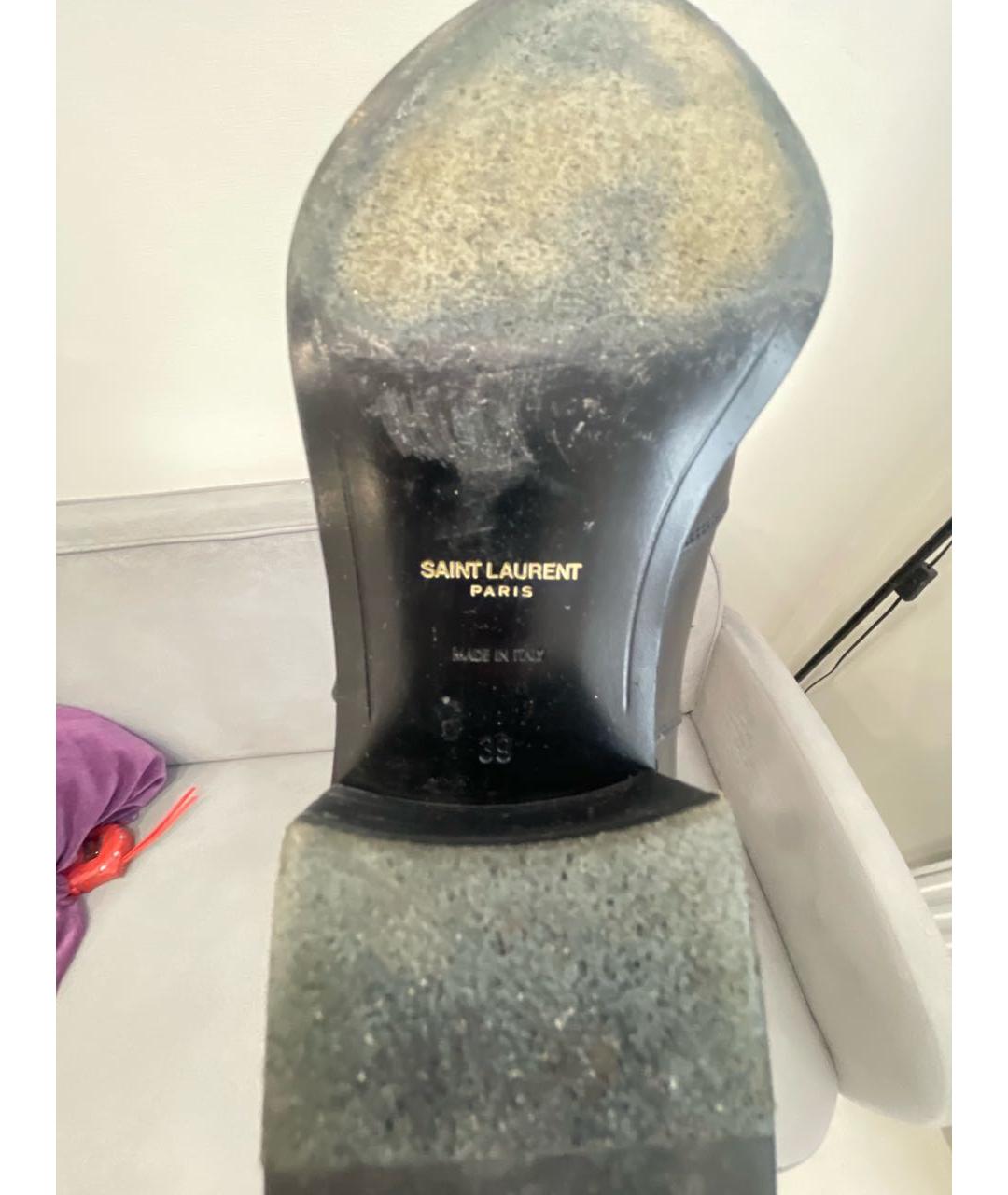 SAINT LAURENT Черные кожаные ботинки, фото 8