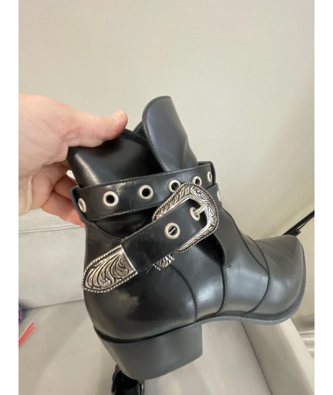 SAINT LAURENT Черные кожаные ботинки, фото 7