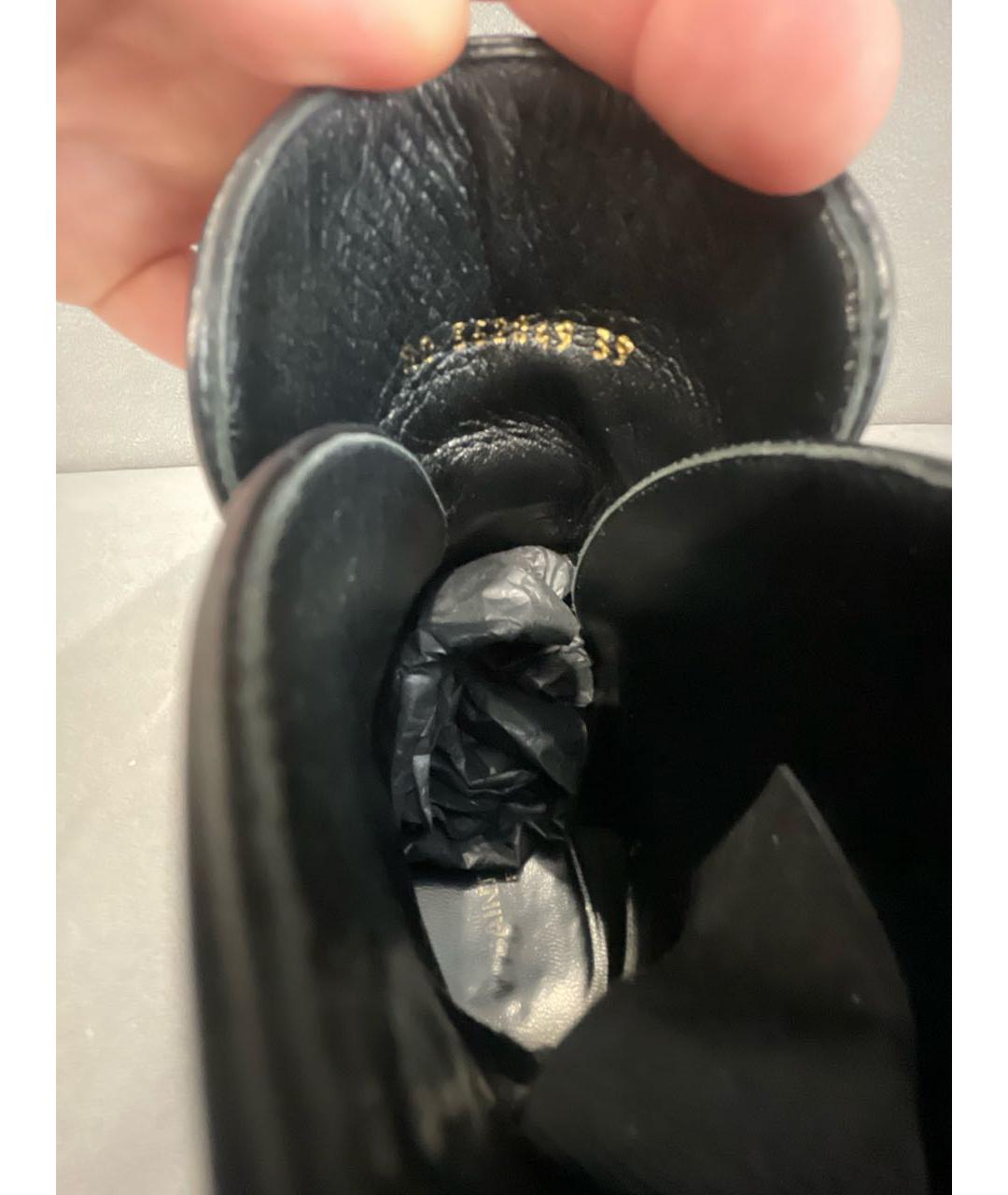 SAINT LAURENT Черные кожаные ботинки, фото 5