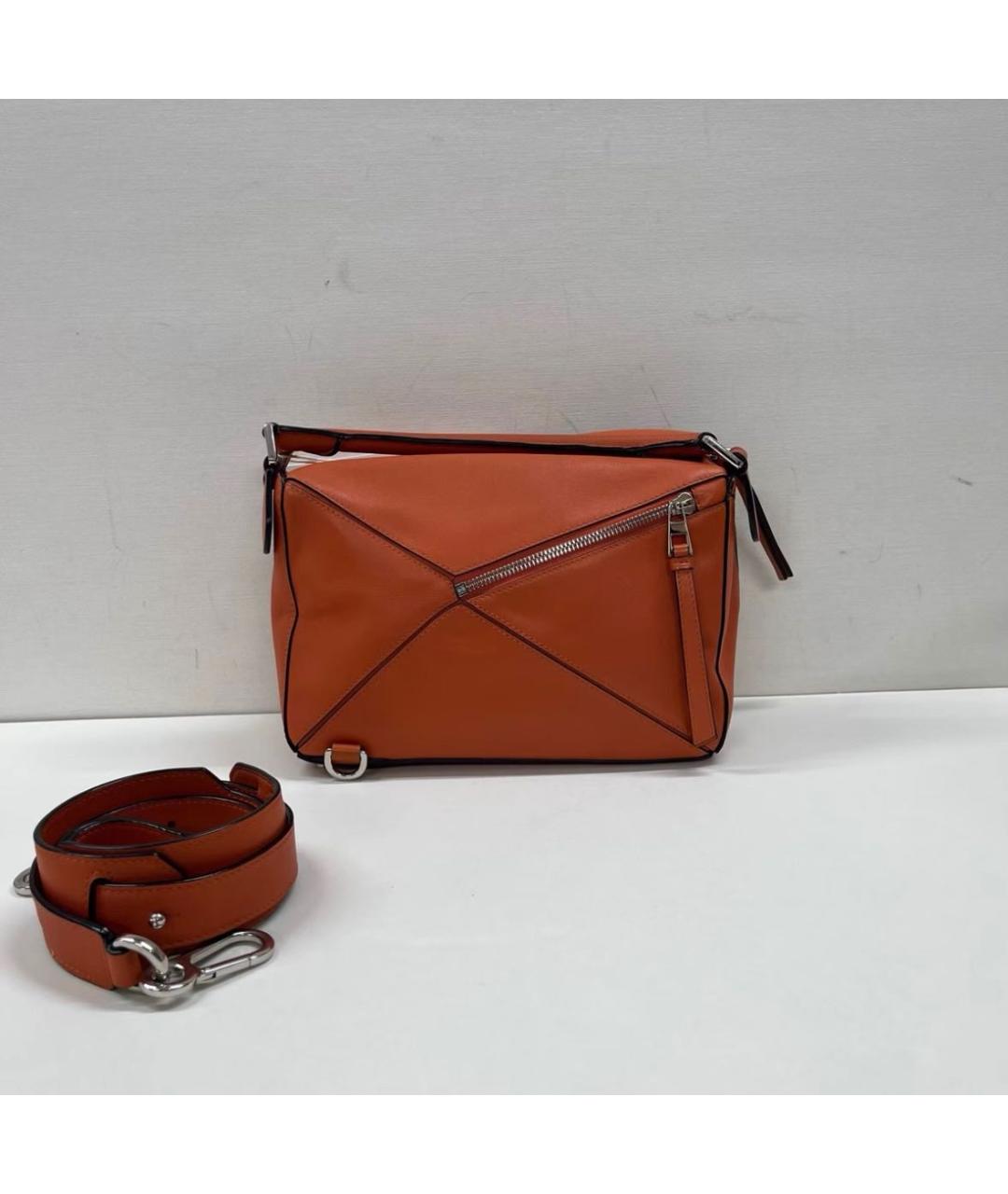 LOEWE Оранжевая кожаная сумка через плечо, фото 3