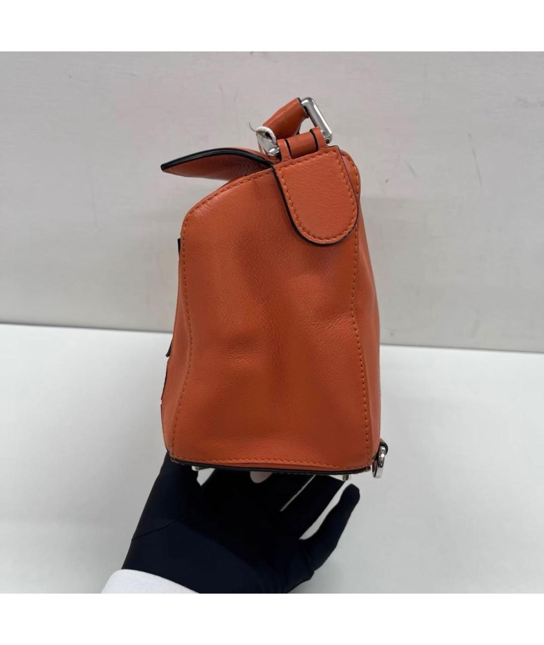 LOEWE Оранжевая кожаная сумка через плечо, фото 5