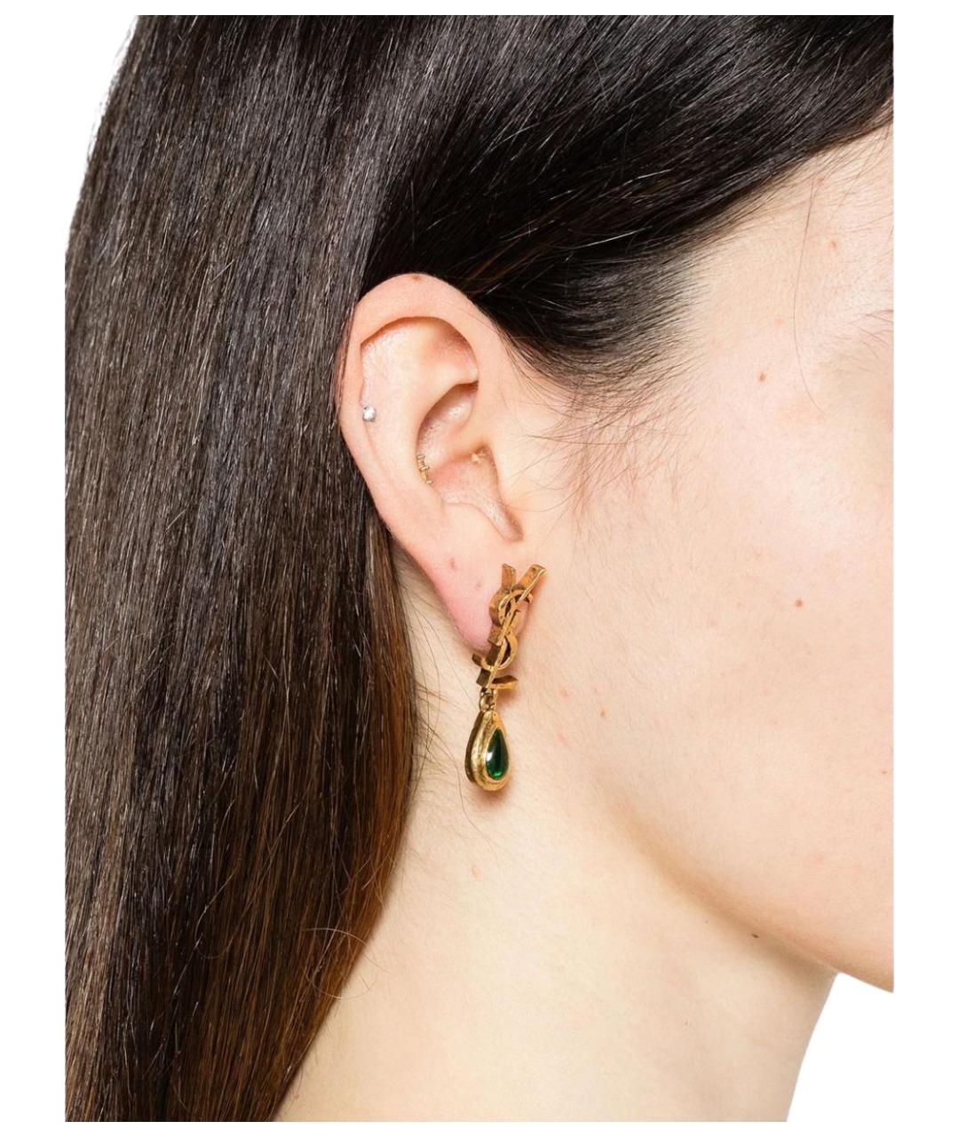 SAINT LAURENT Золотые серьги, фото 2