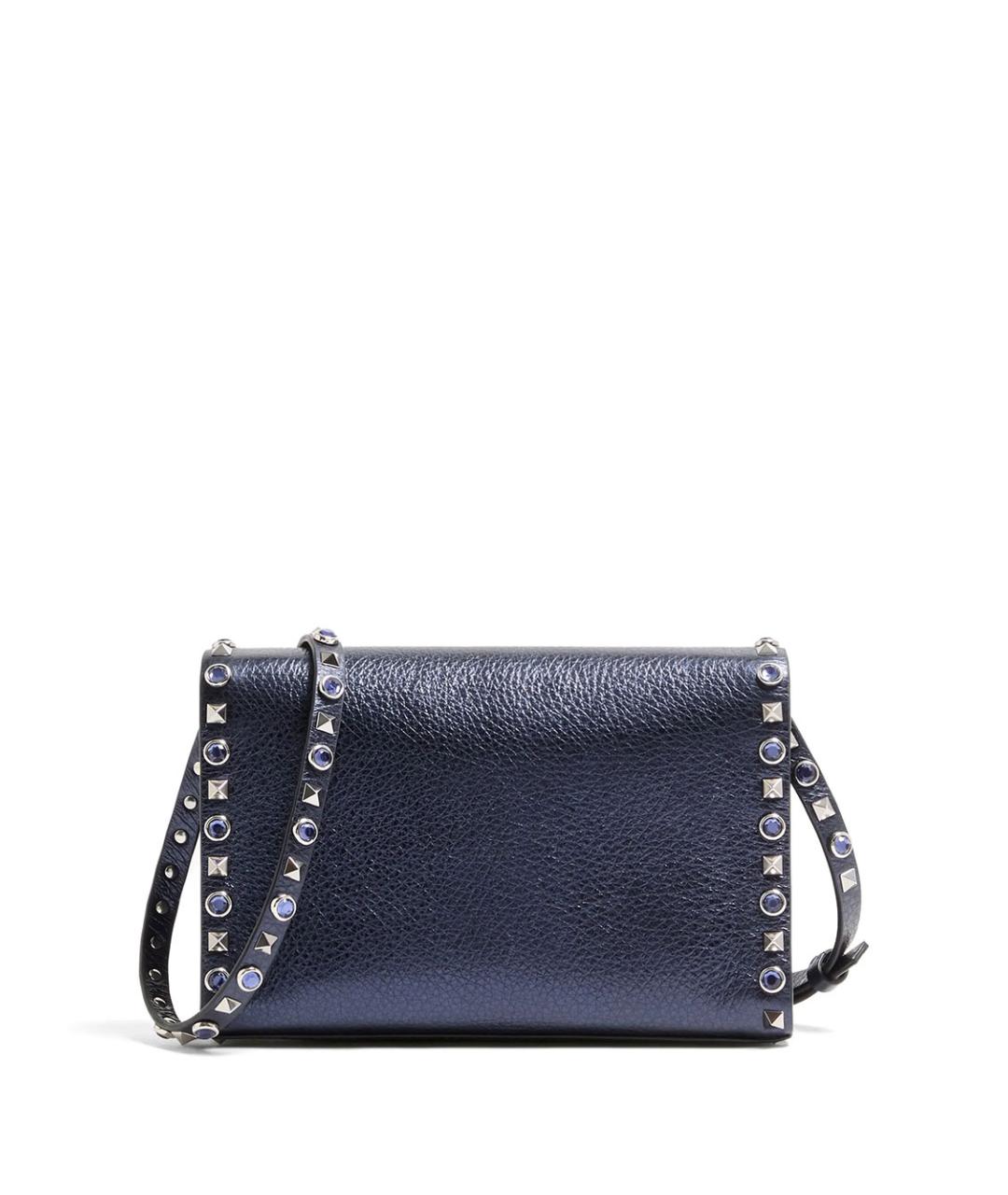 VALENTINO Синяя кожаная сумка через плечо, фото 4