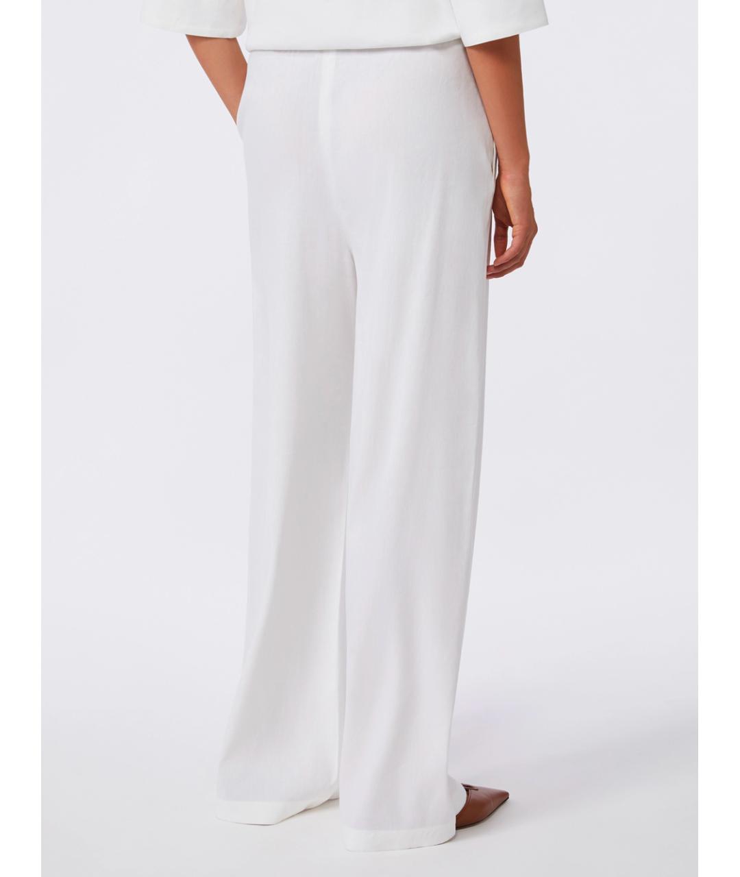 MAX MARA Белые льняные прямые брюки, фото 3