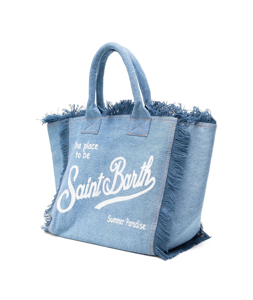 MC2 SAINT BARTH Синяя хлопковая сумка тоут, фото 5