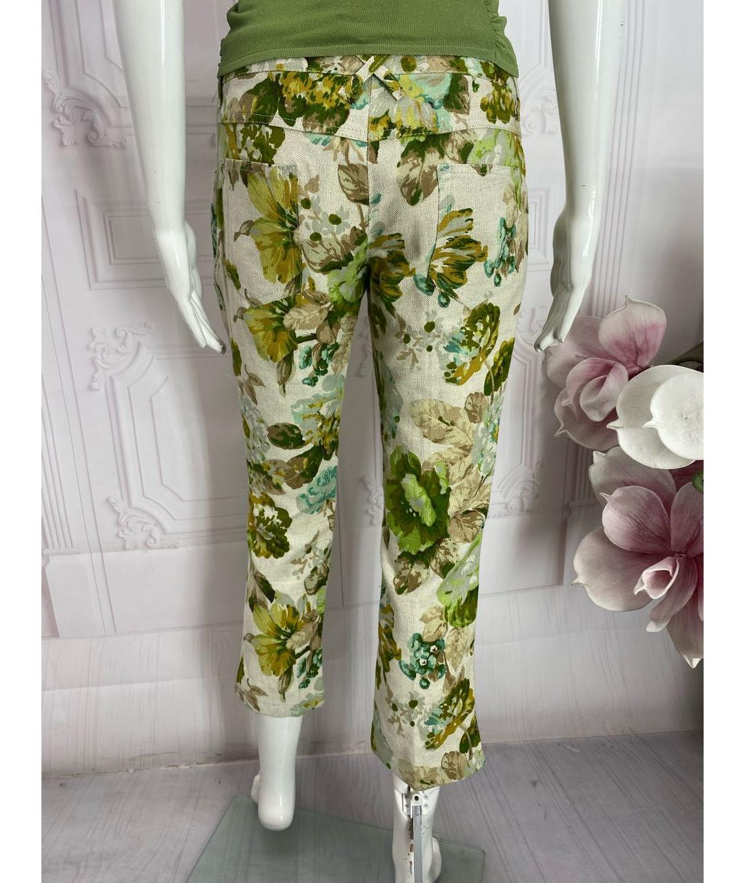 DOLCE&GABBANA Мульти льняные прямые брюки, фото 2